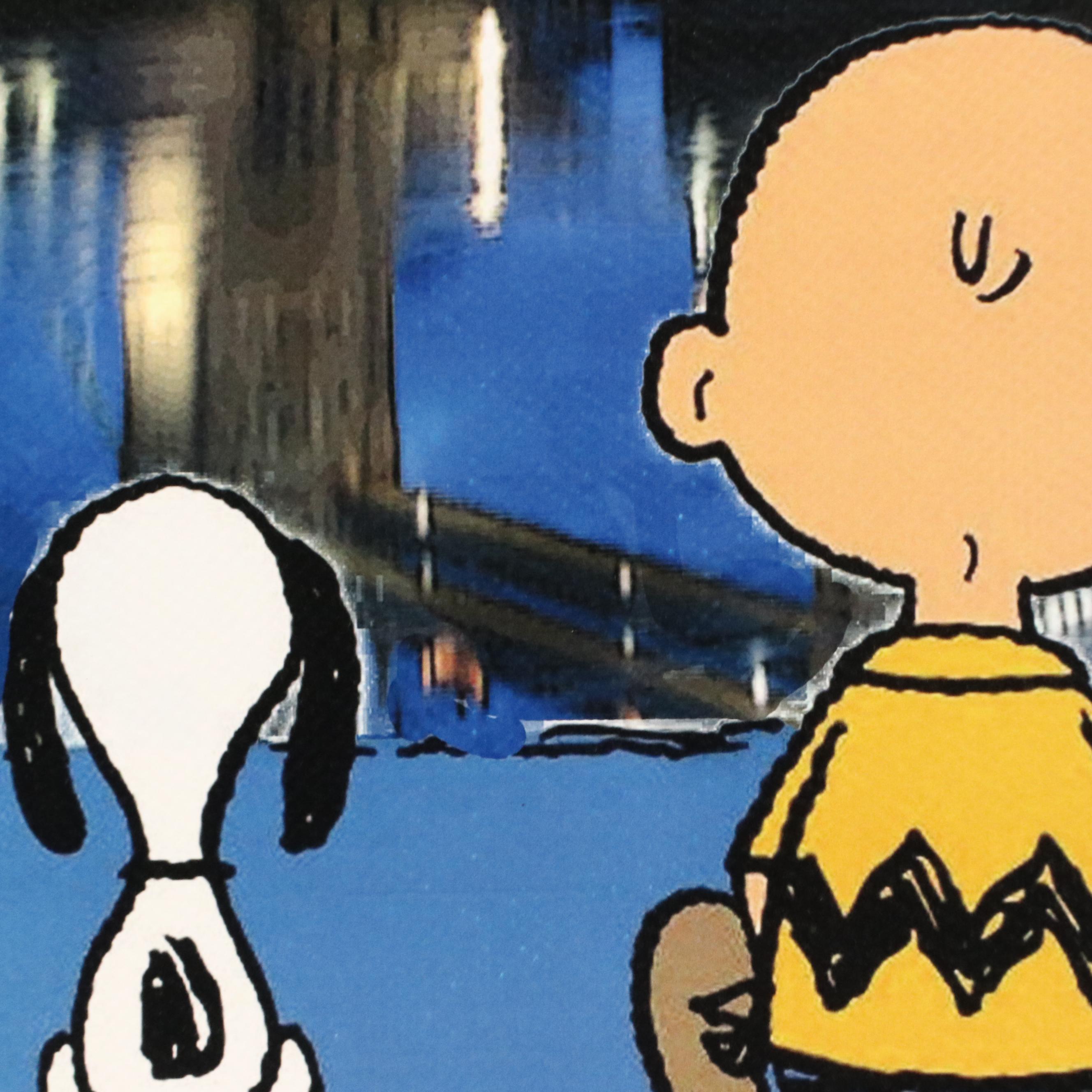 Death NYC Pop Art Digital Print with Charlie Brown x Tower Bridge, 2022