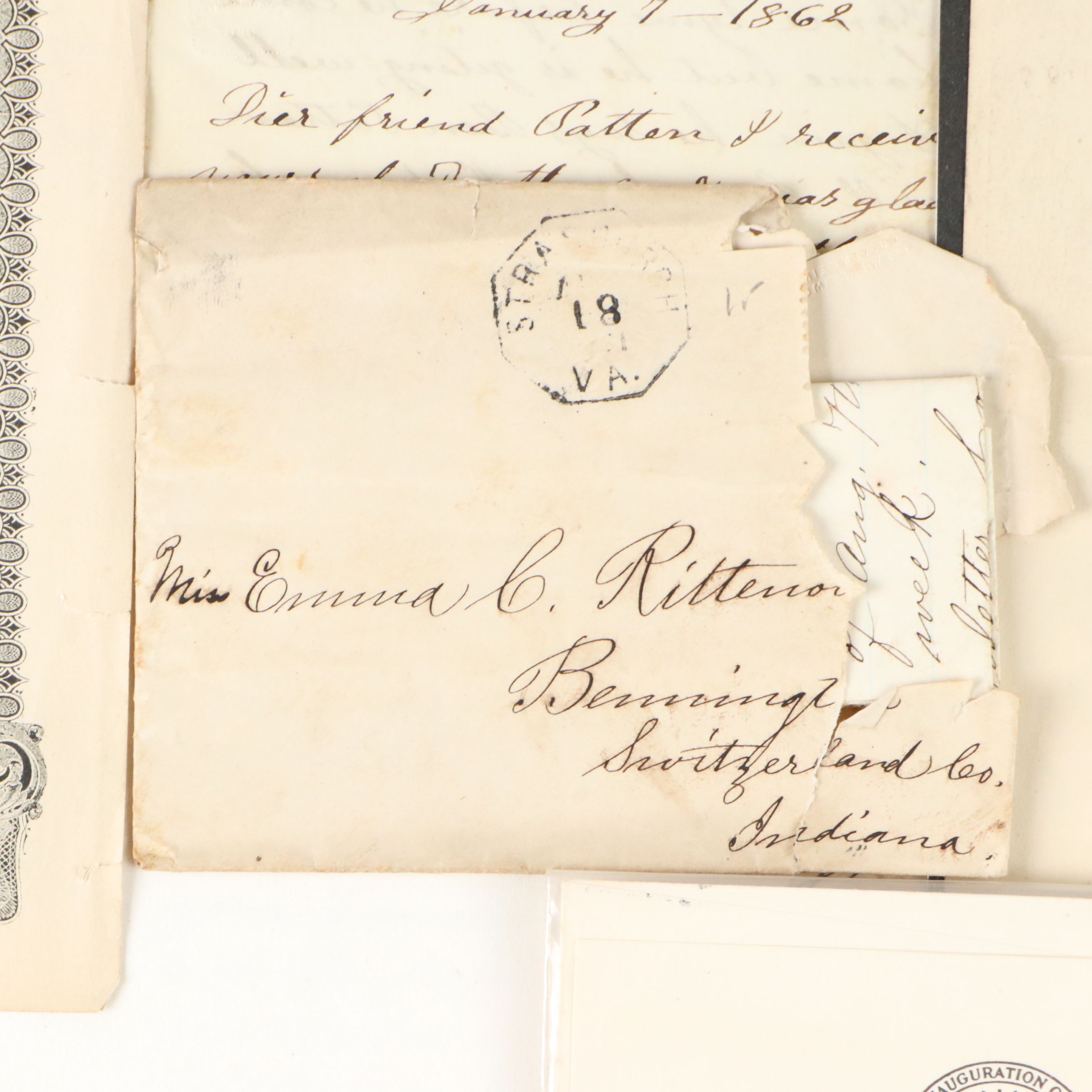 Civil War Era Soldier Ledger with Letters, Deeds and More Ephemera, 1852–1981