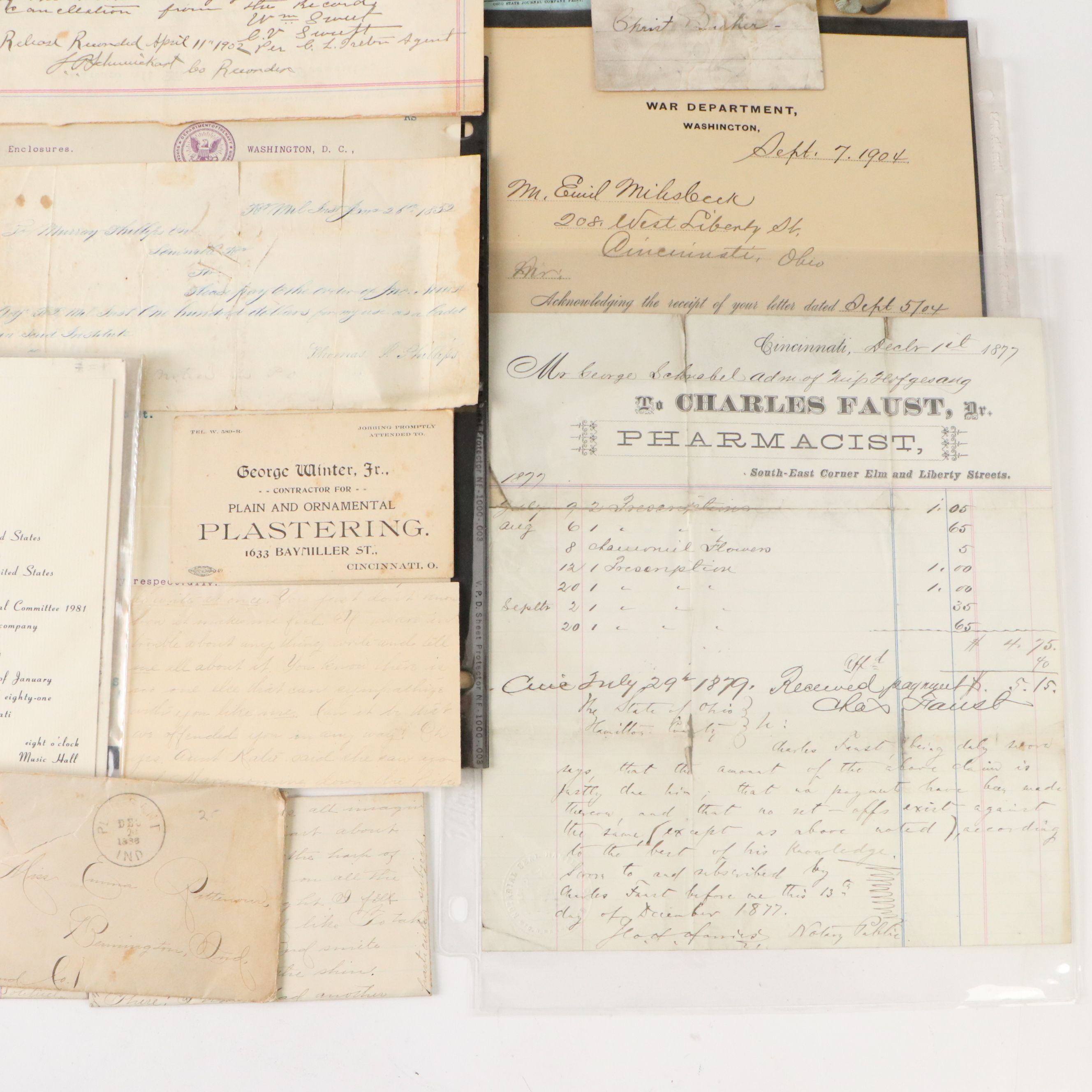 Civil War Era Soldier Ledger with Letters, Deeds and More Ephemera, 1852–1981