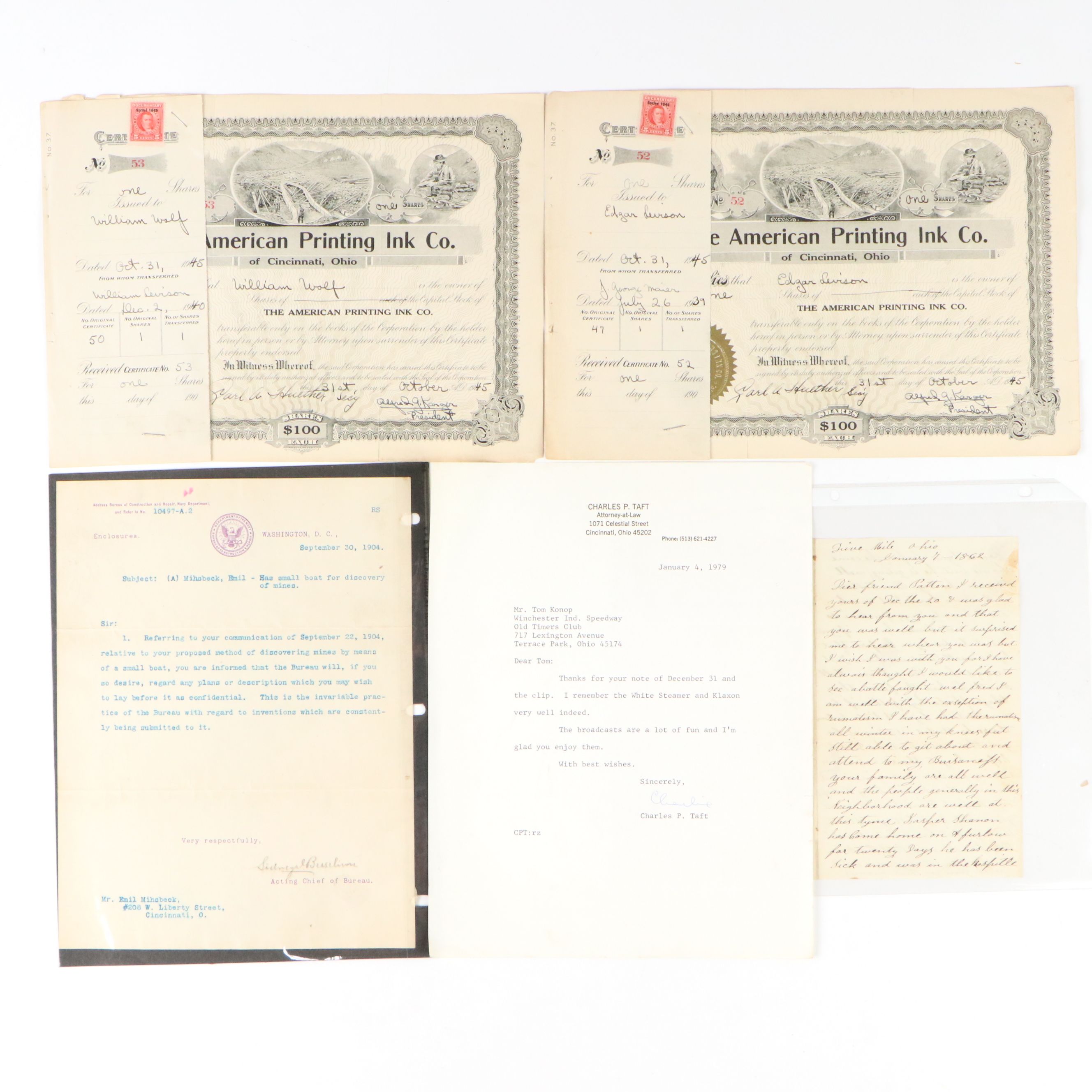 Civil War Era Soldier Ledger with Letters, Deeds and More Ephemera, 1852–1981