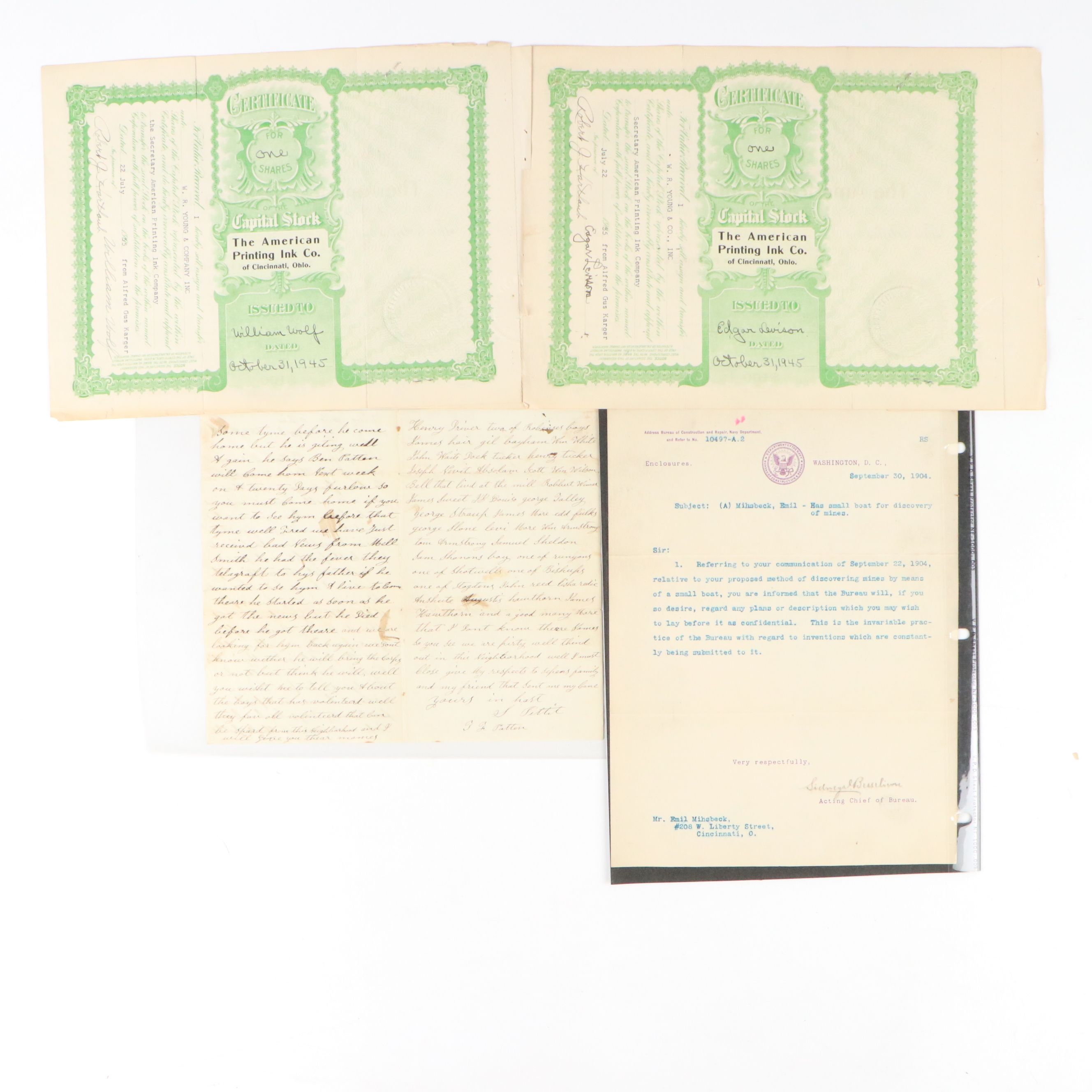 Civil War Era Soldier Ledger with Letters, Deeds and More Ephemera, 1852–1981