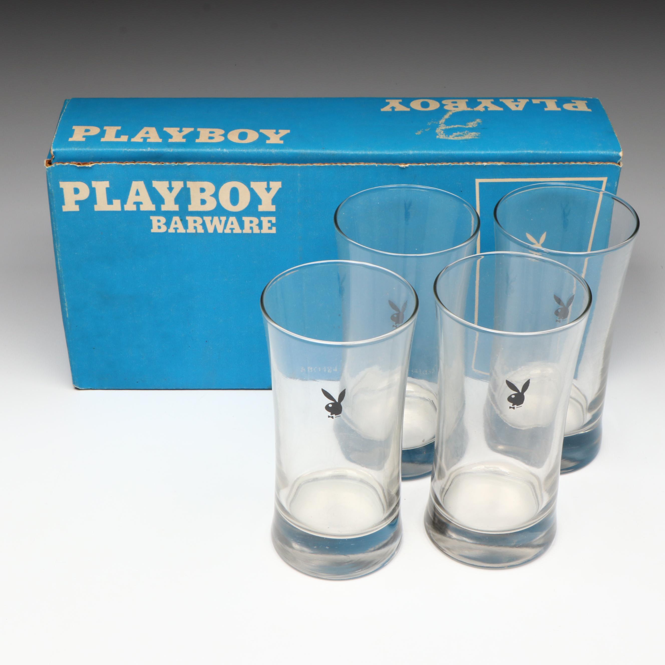 Playboy Barware Beverage Glasses, Mid to Late 20th Century