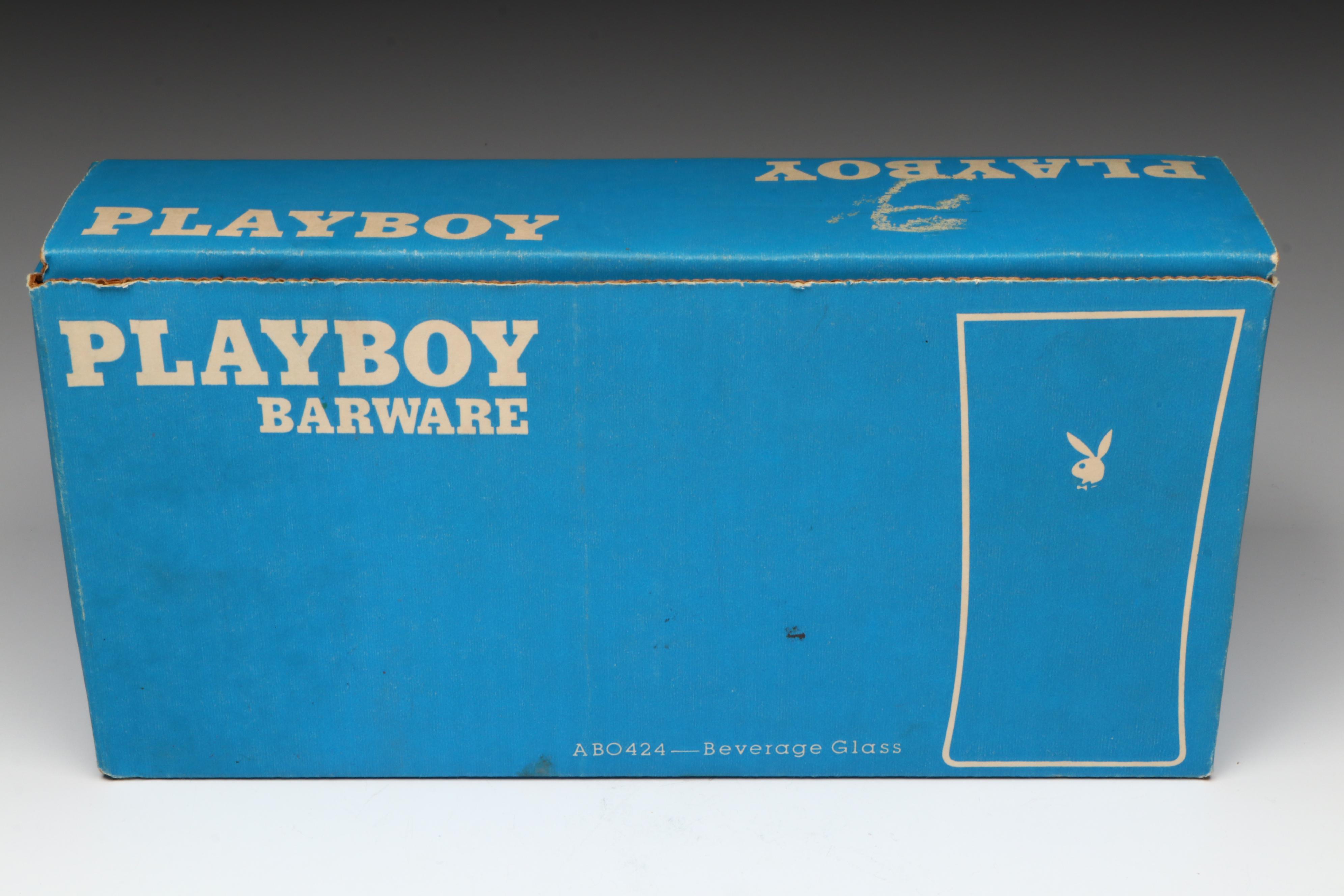 Playboy Barware Beverage Glasses, Mid to Late 20th Century