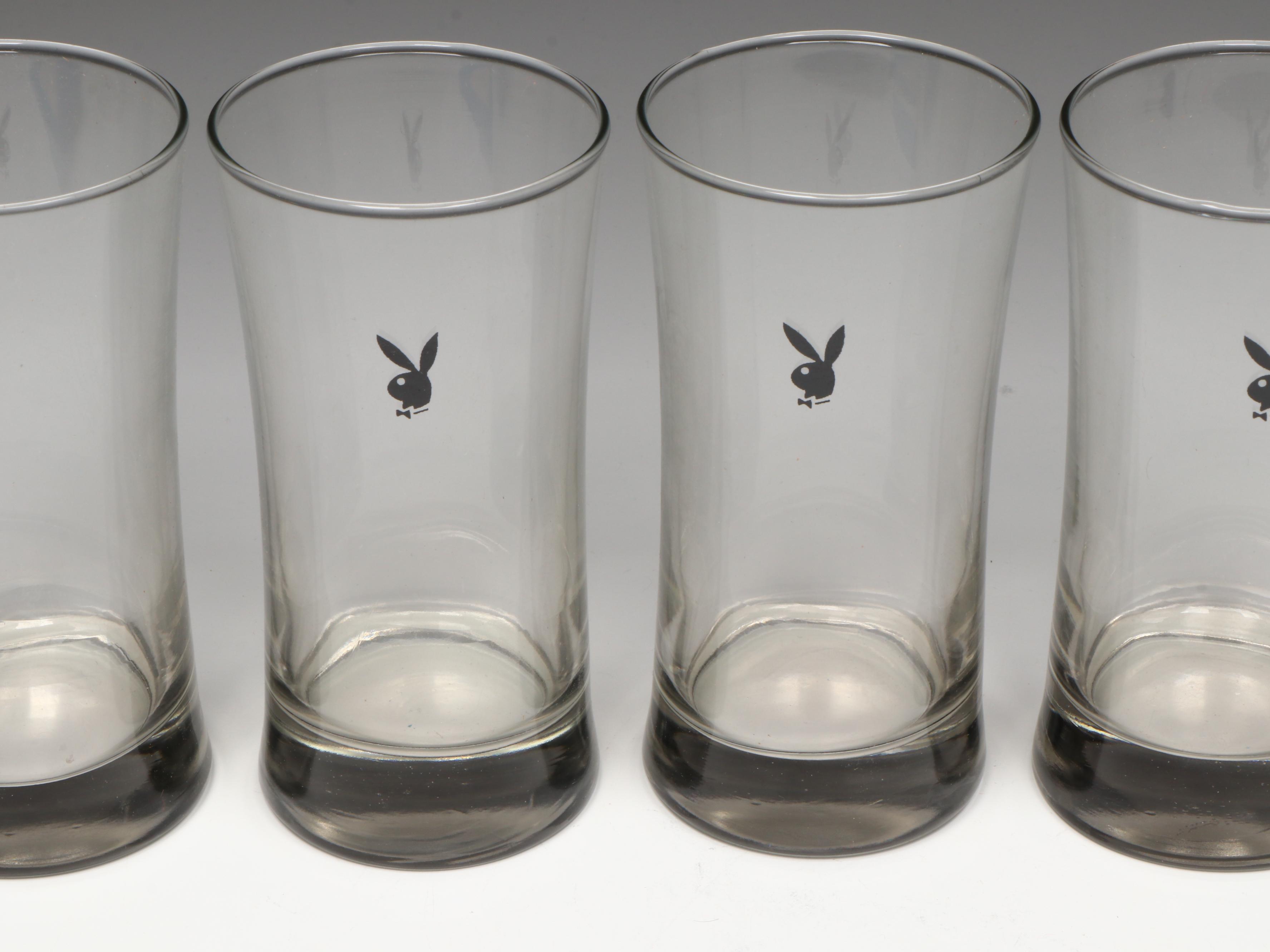 Playboy Barware Beverage Glasses, Mid to Late 20th Century