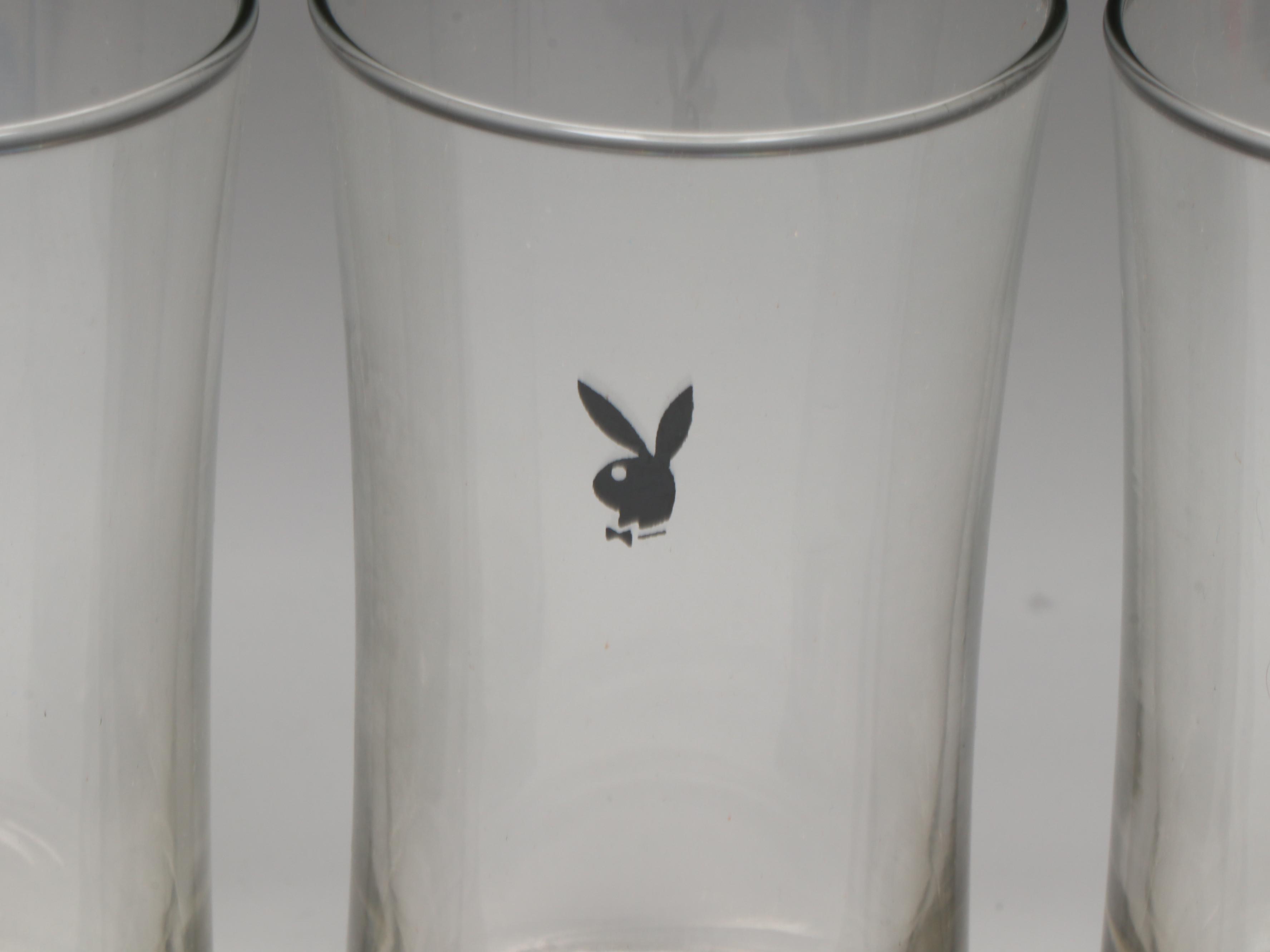 Playboy Barware Beverage Glasses, Mid to Late 20th Century
