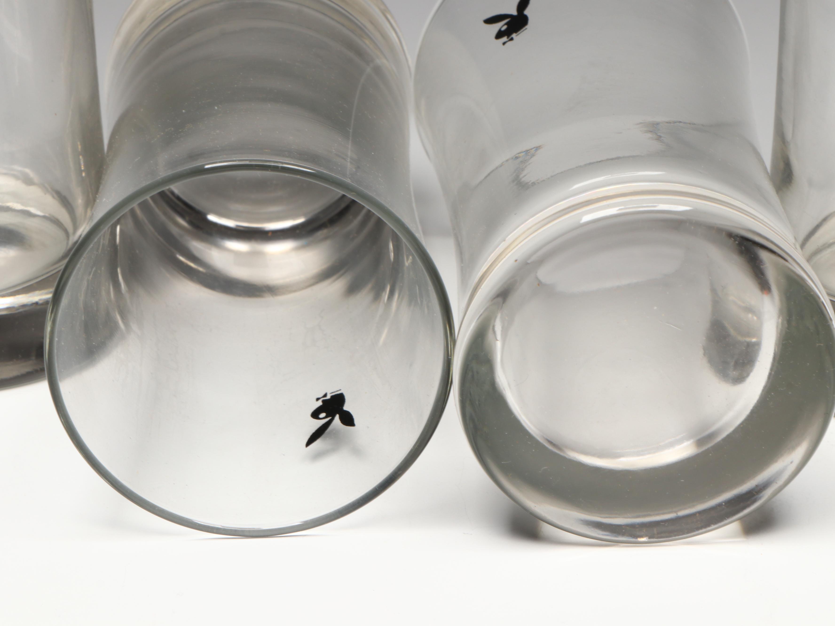 Playboy Barware Beverage Glasses, Mid to Late 20th Century