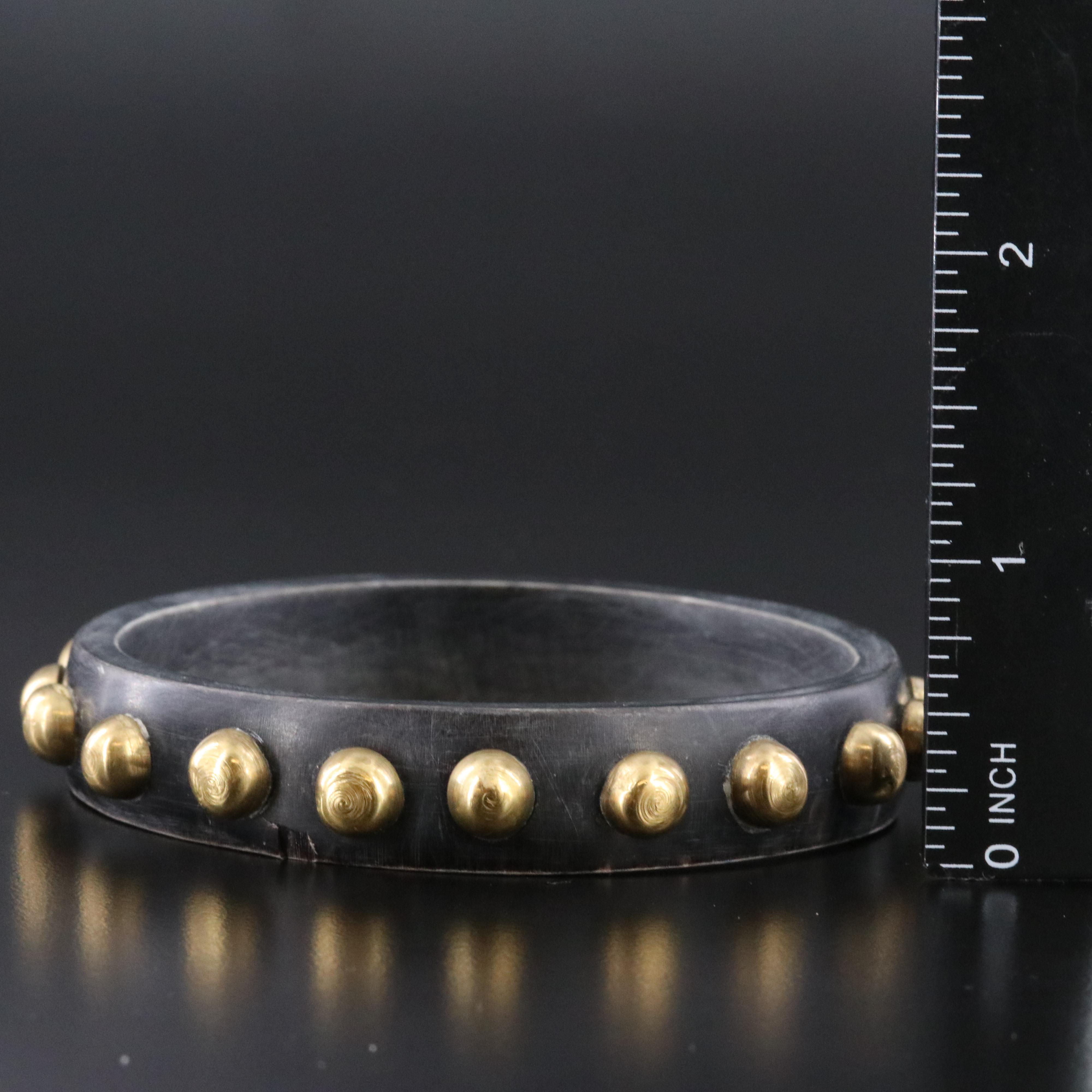 Horn and Brass Bangle Bracelets