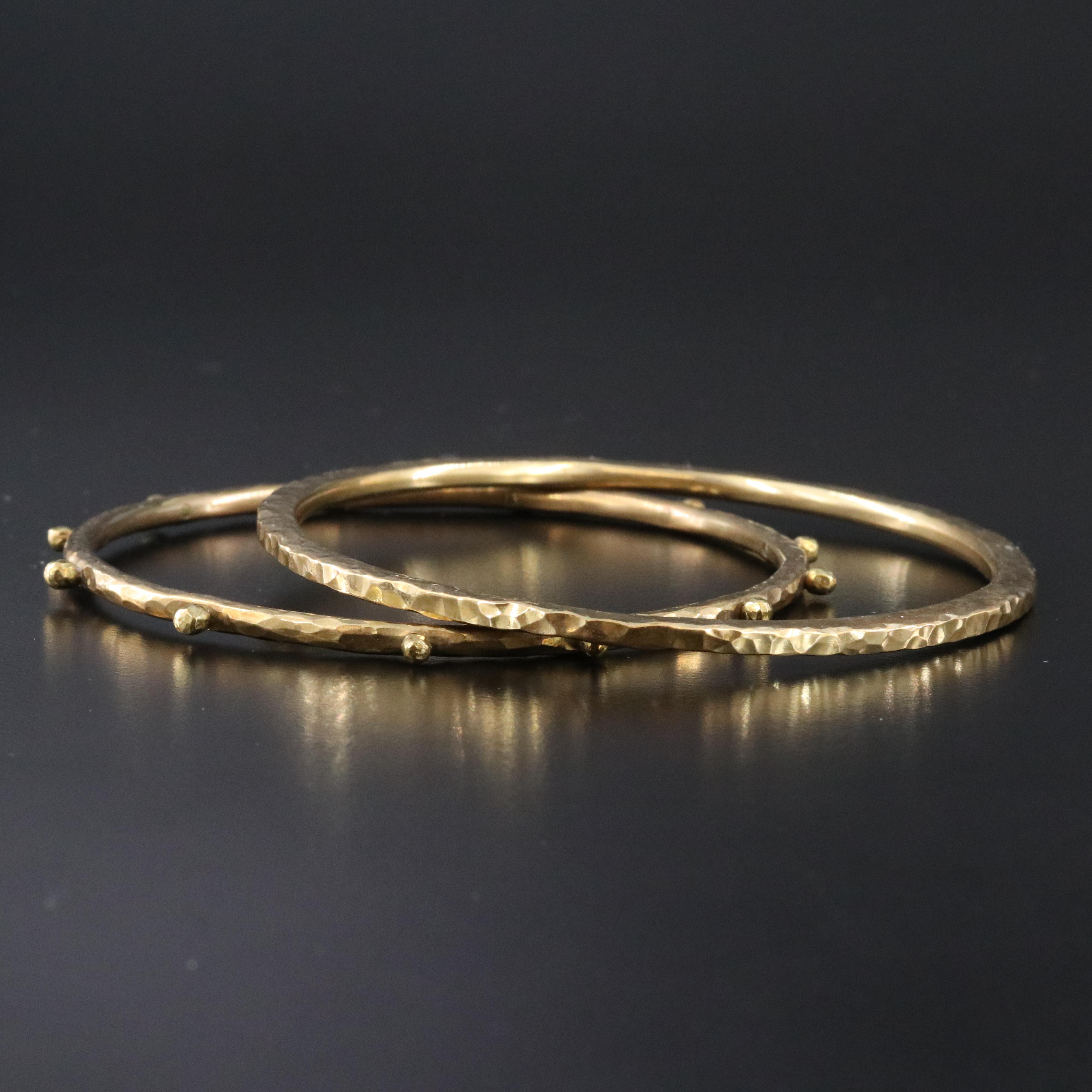 Horn and Brass Bangle Bracelets
