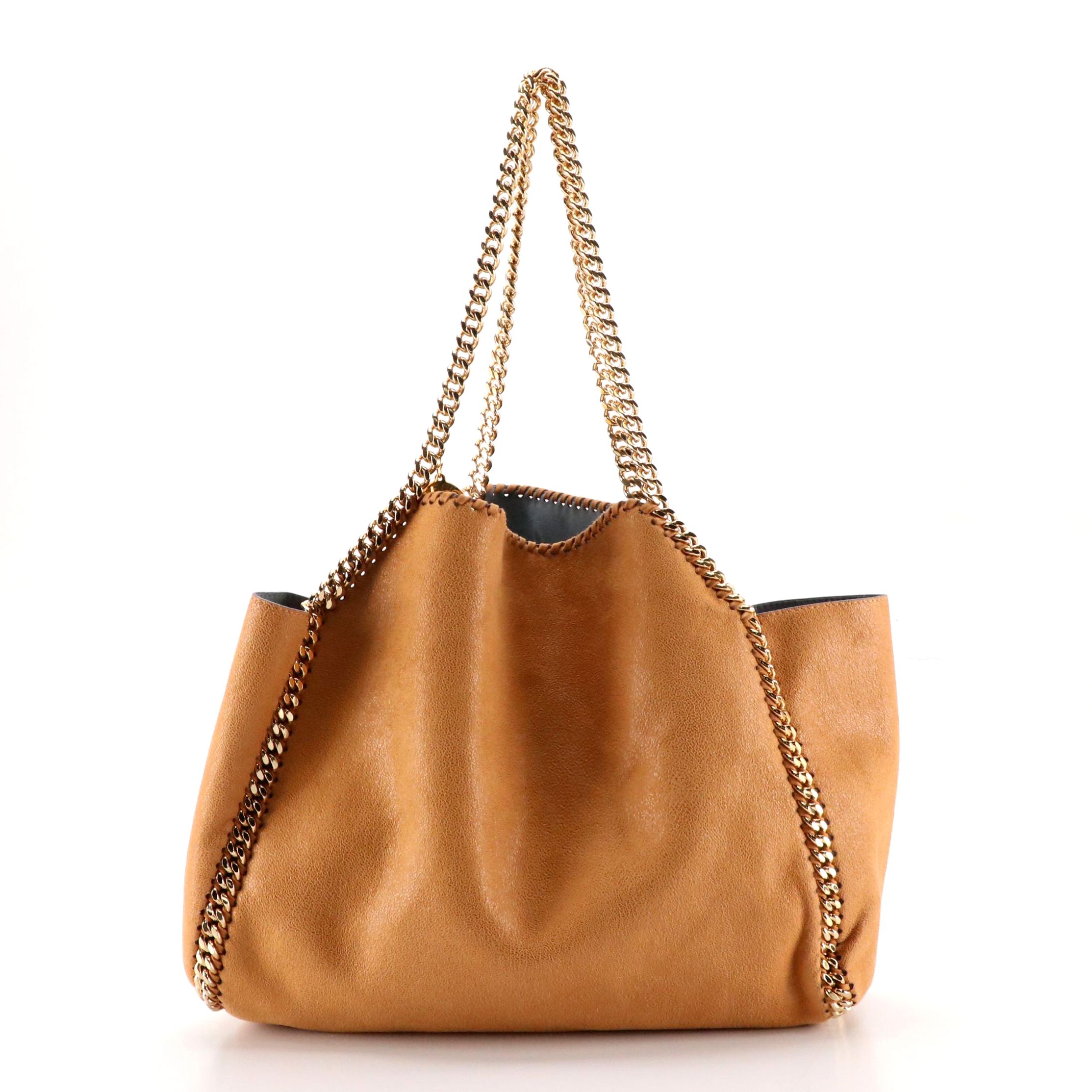 Stella Mccartney Large Falabella Chain Strap Bag in Shaggy Deer Faux-Suede