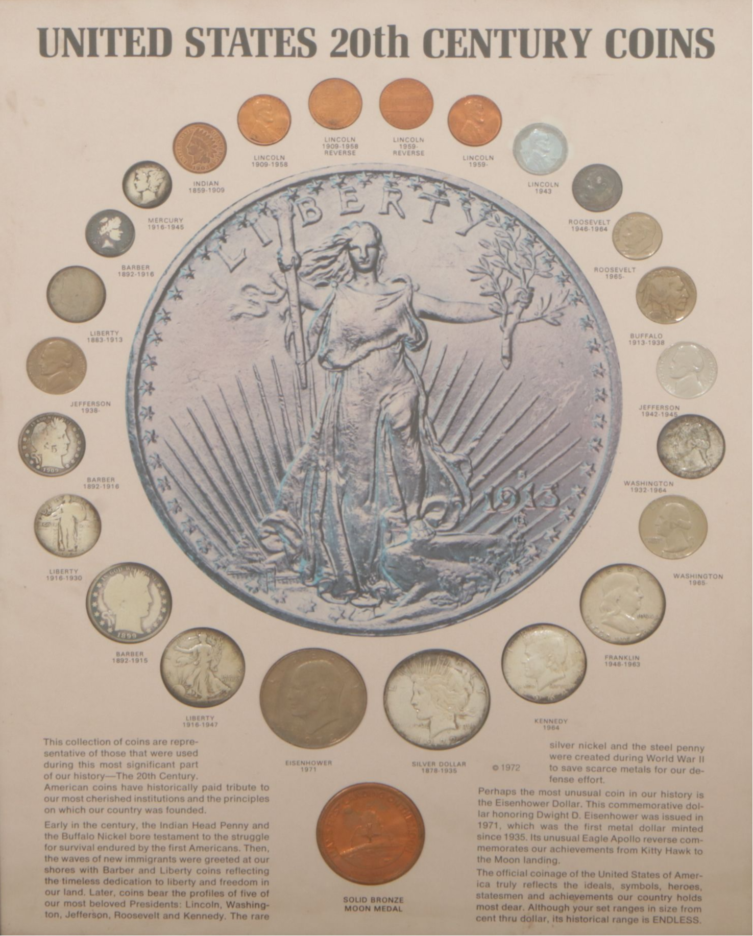 Lincoln Memorial Pennies & Other Framed U.S. Coin Collections