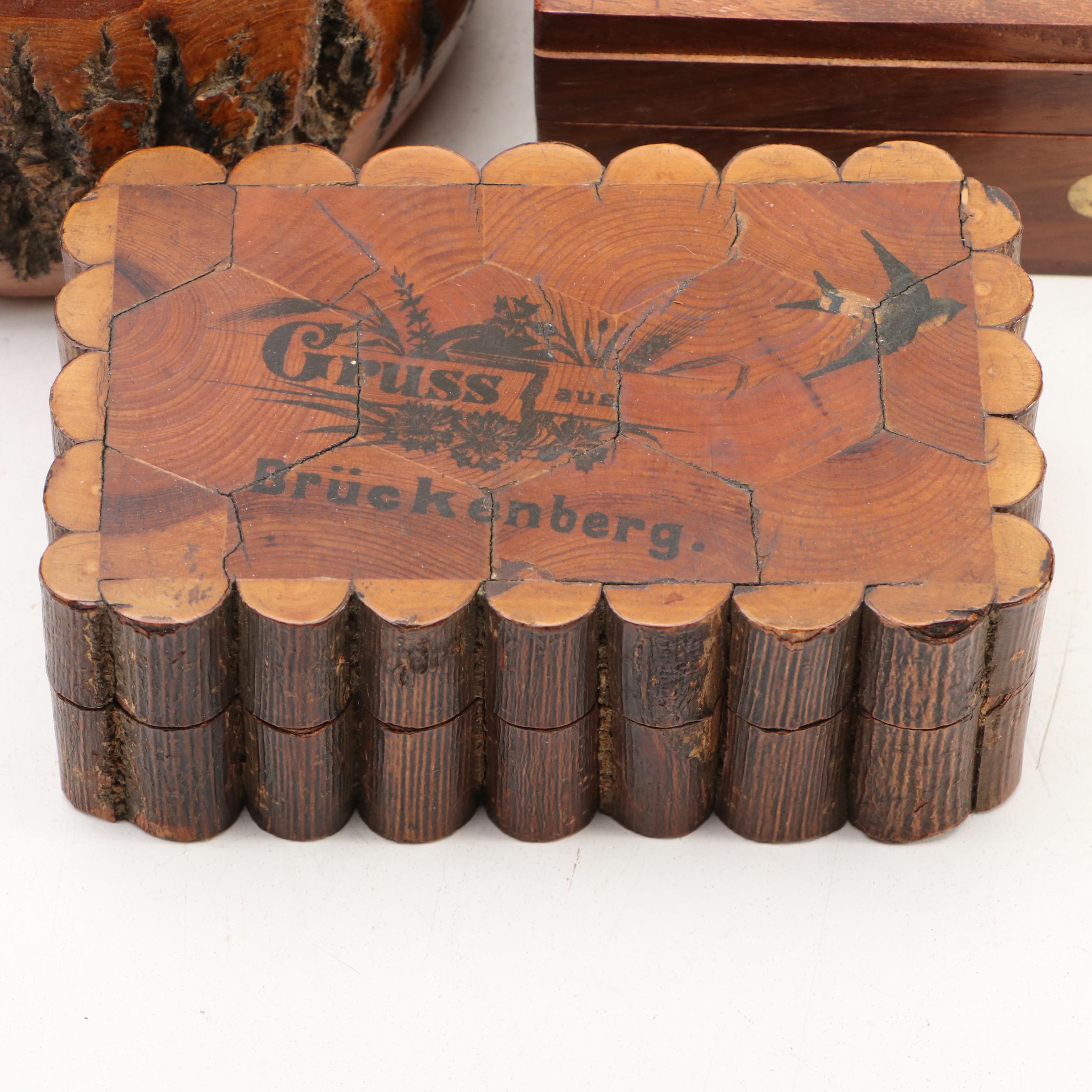 Pine Bark and Other Wooden Decorative Boxes