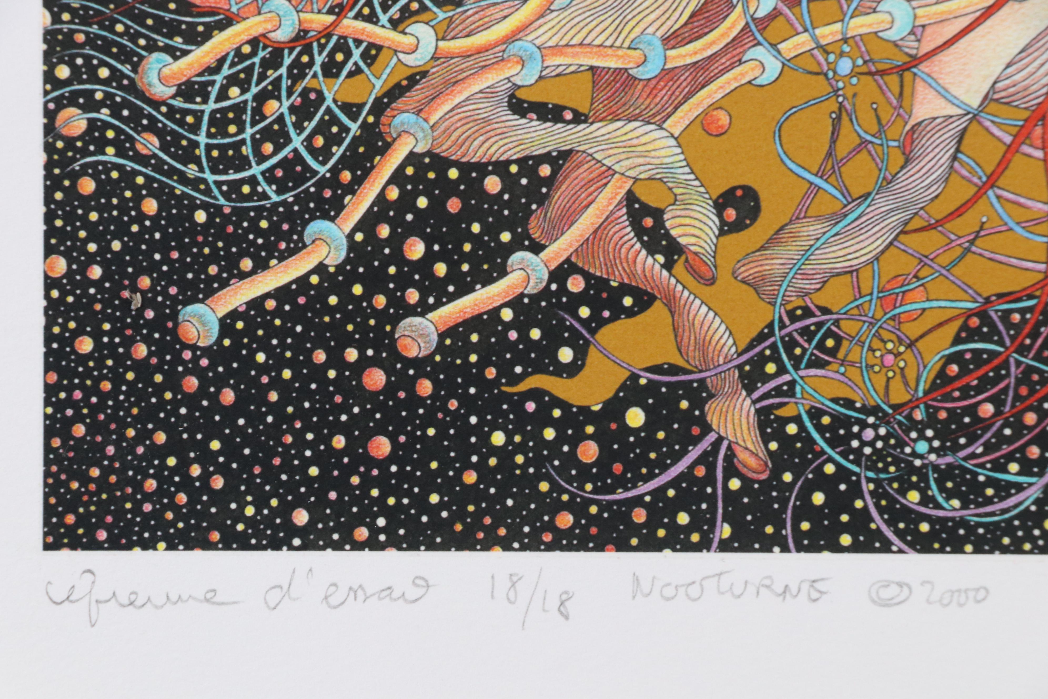 Guillaume Azoulay Surrealist Giclée "Nocturne," 2000