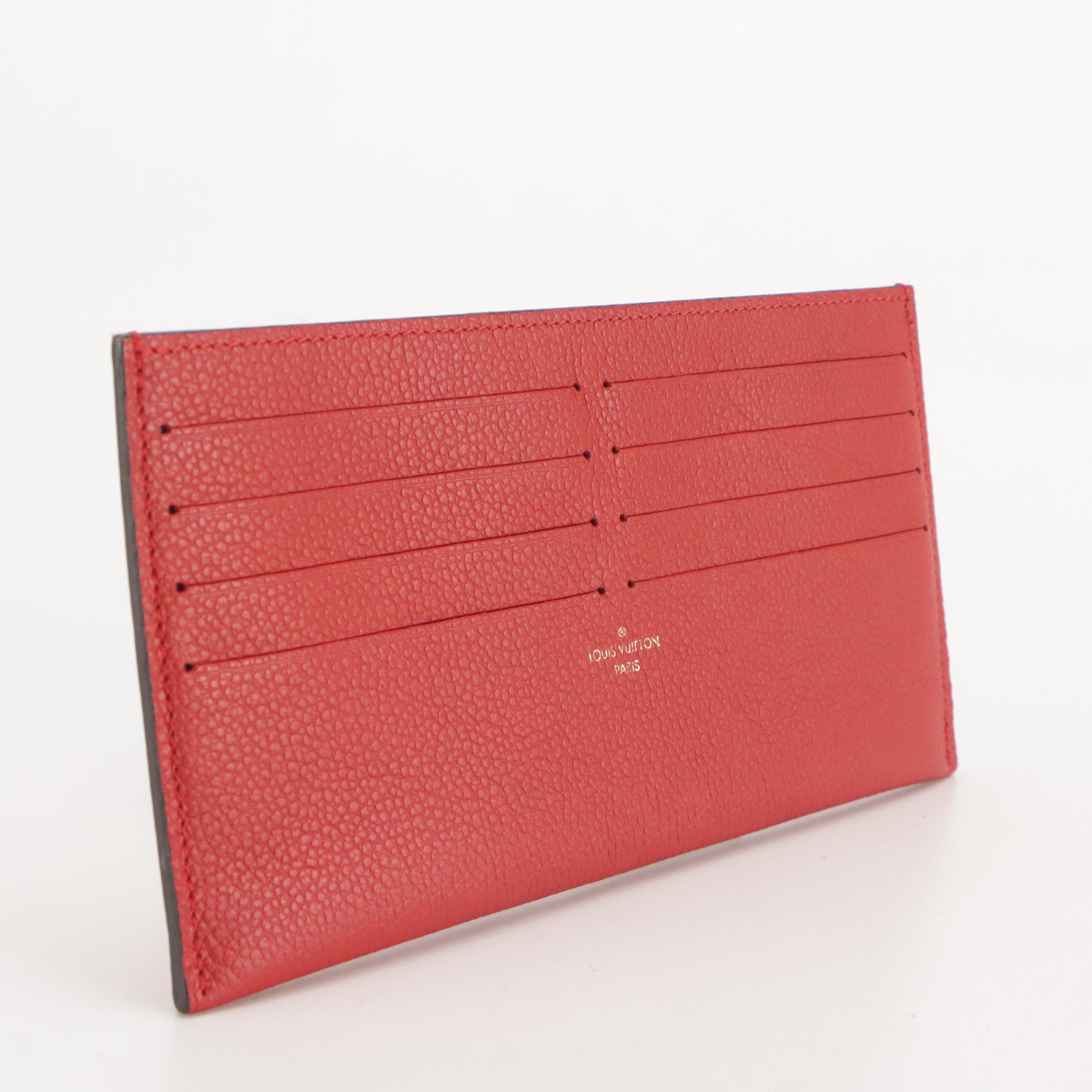 Louis Vuitton Félicie Pochette Card Holder Insert in Red Grained ...