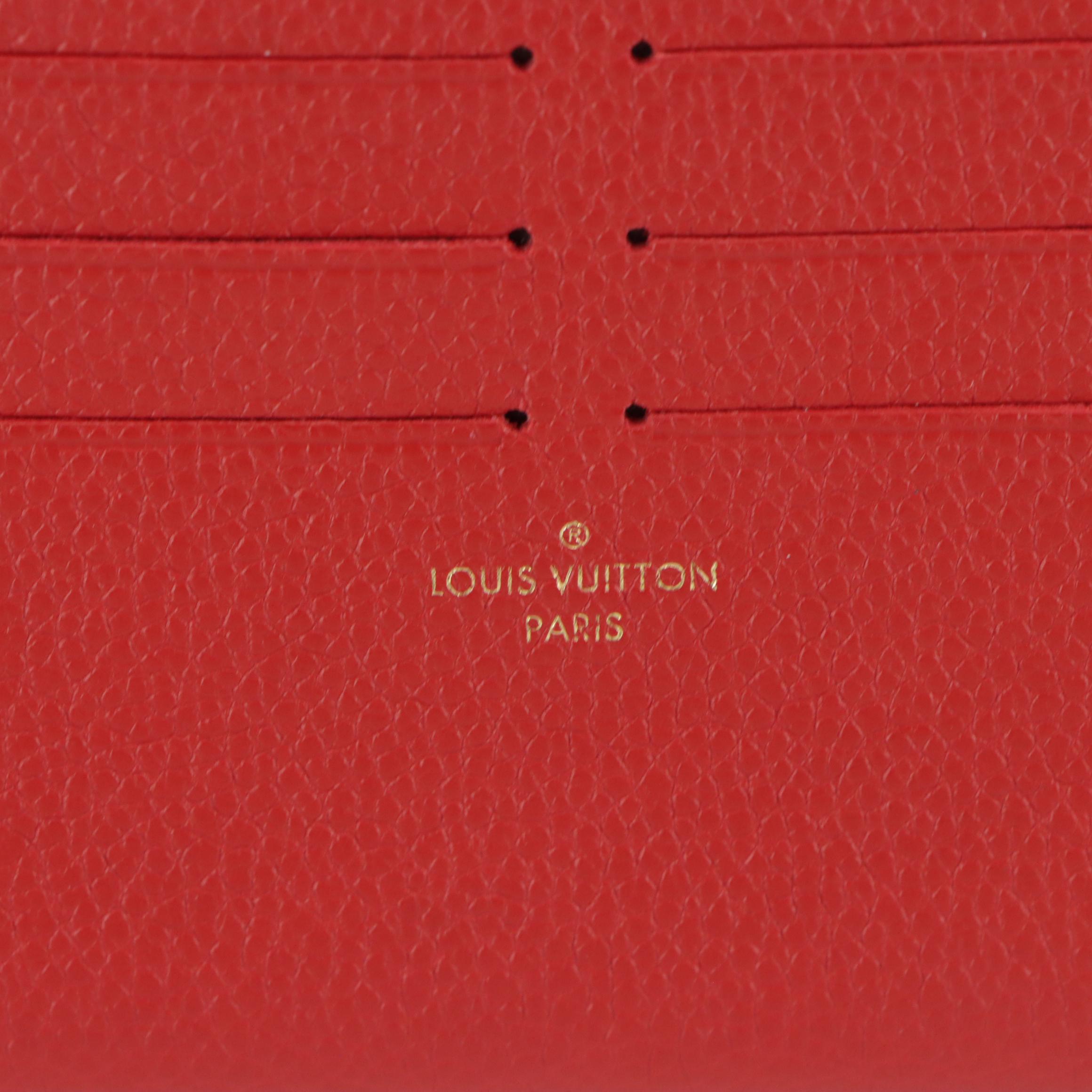 Louis Vuitton Félicie Pochette Card Holder Insert in Red Grained Leather