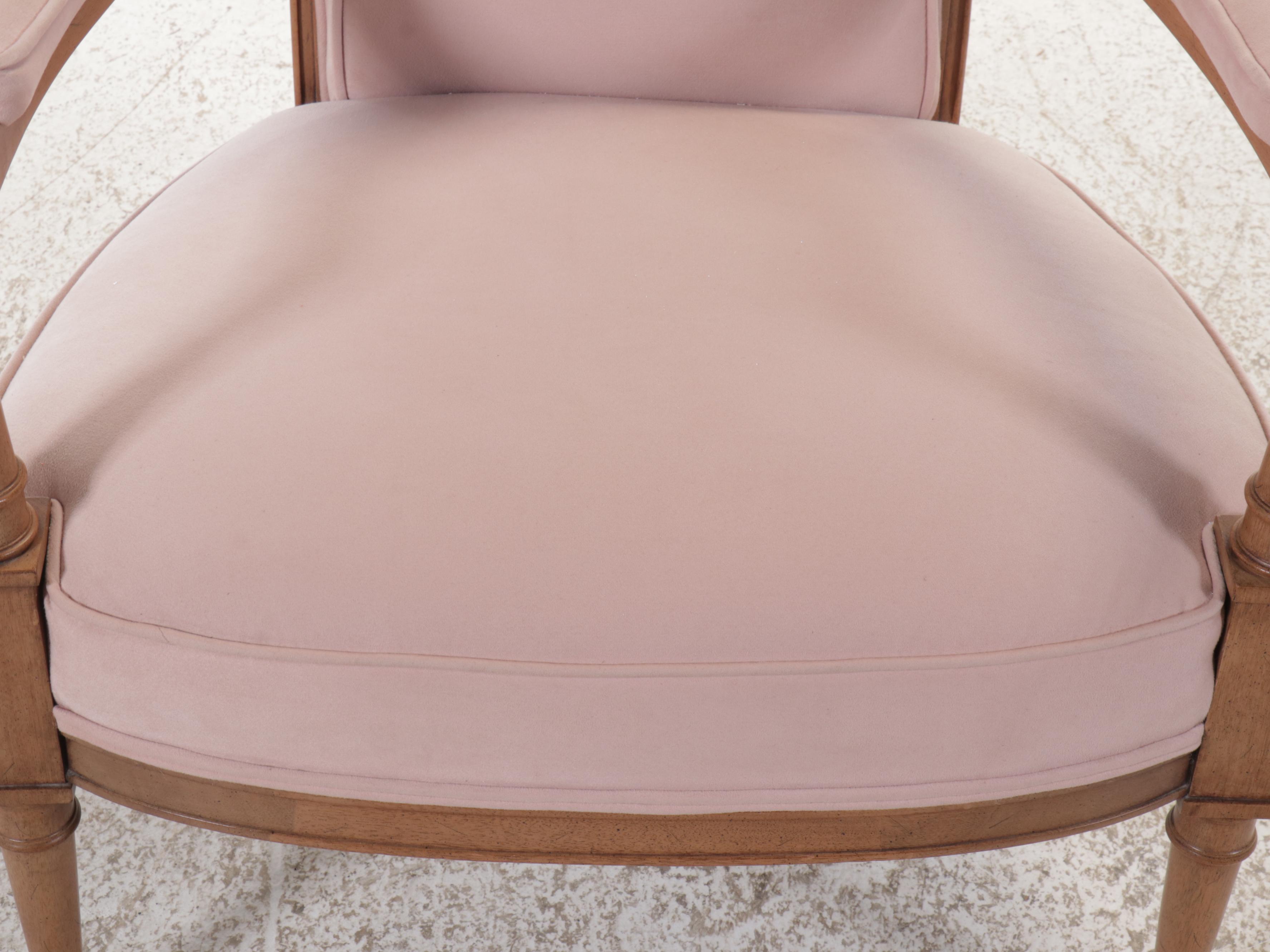 Hollywood Regency Style Upholstered High Back Armchair, Mid to Late 20th C.