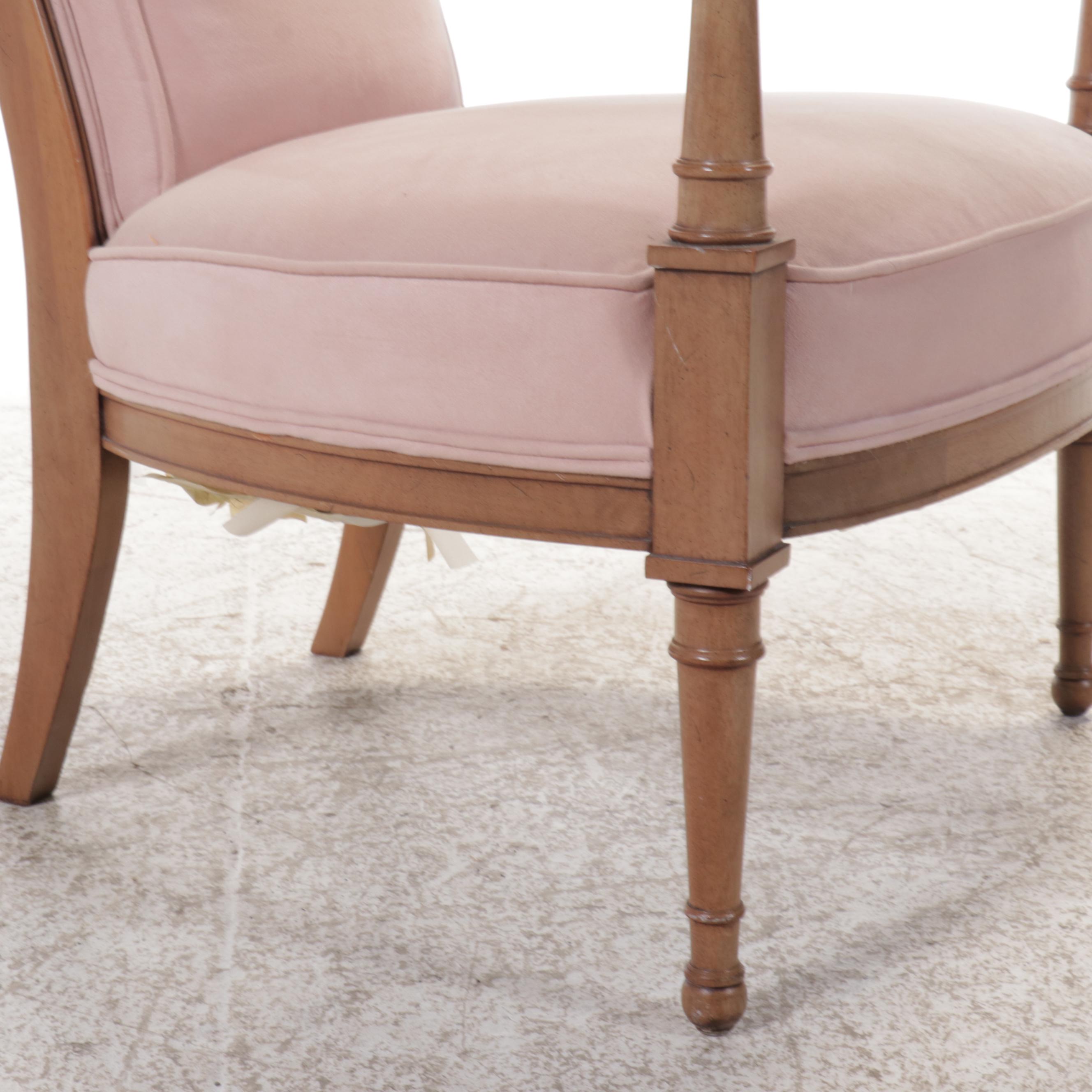 Hollywood Regency Style Upholstered High Back Armchair, Mid to Late 20th C.