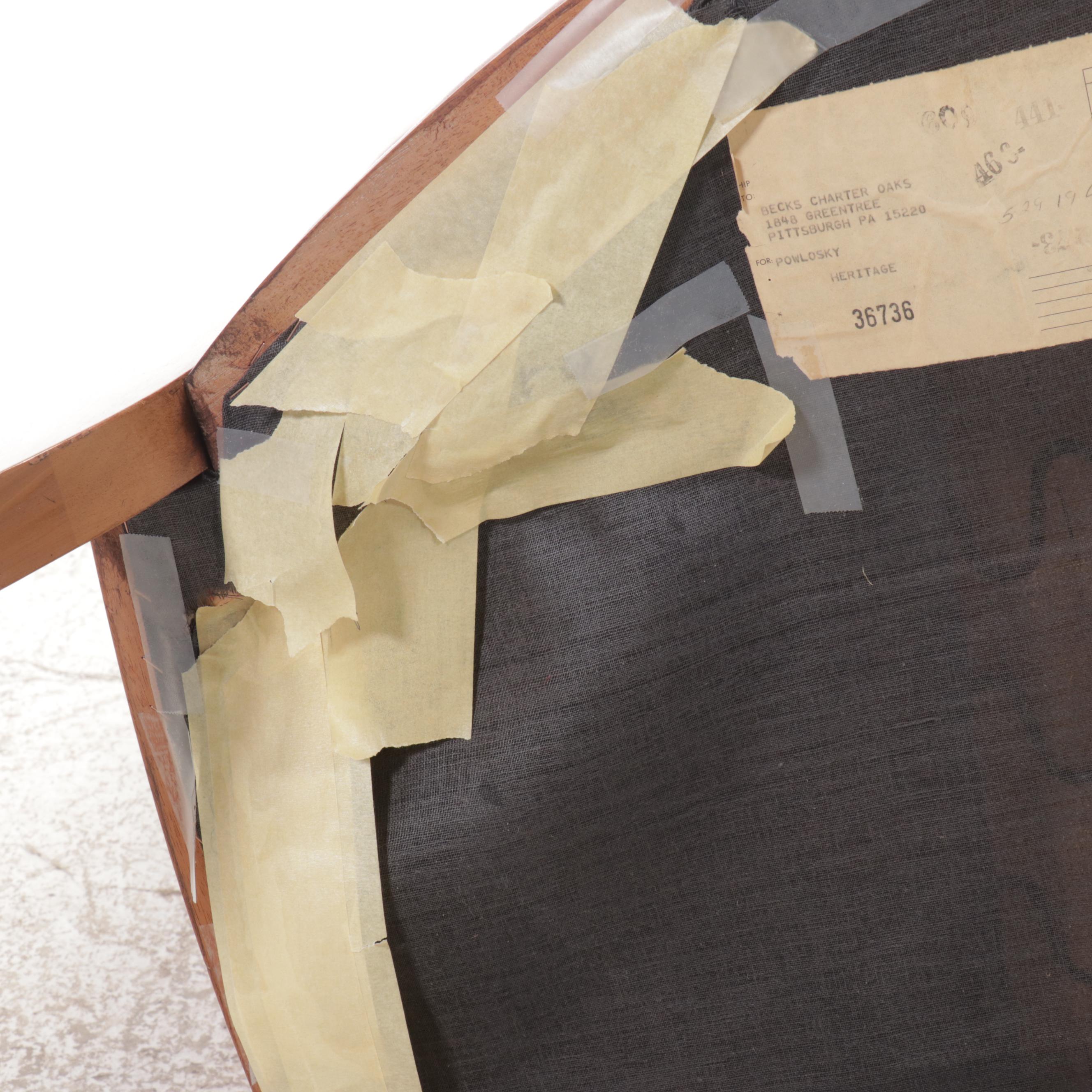 Hollywood Regency Style Upholstered High Back Armchair, Mid to Late 20th C.