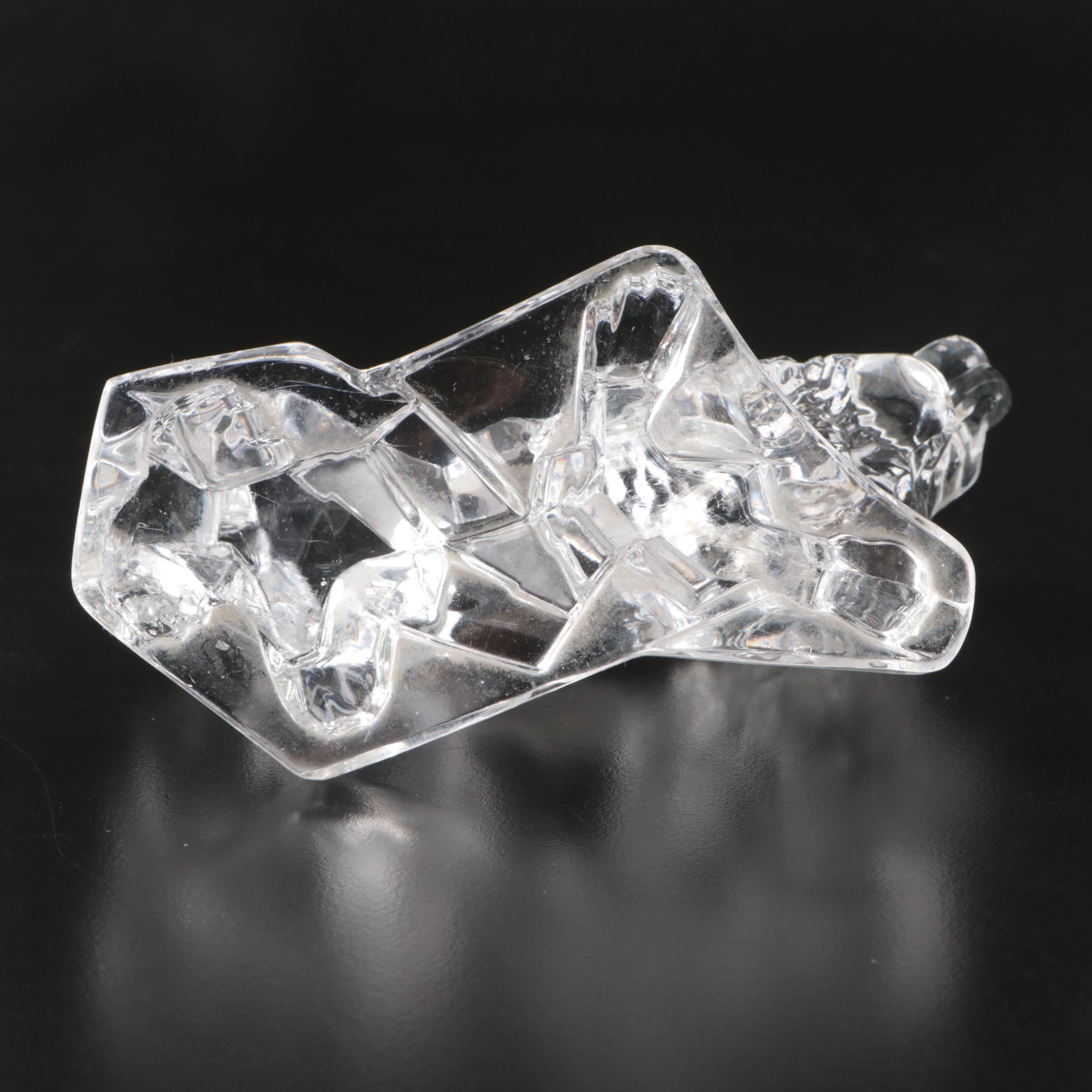 Glass Trophy Vase with Candlesticks and Lion Figurine