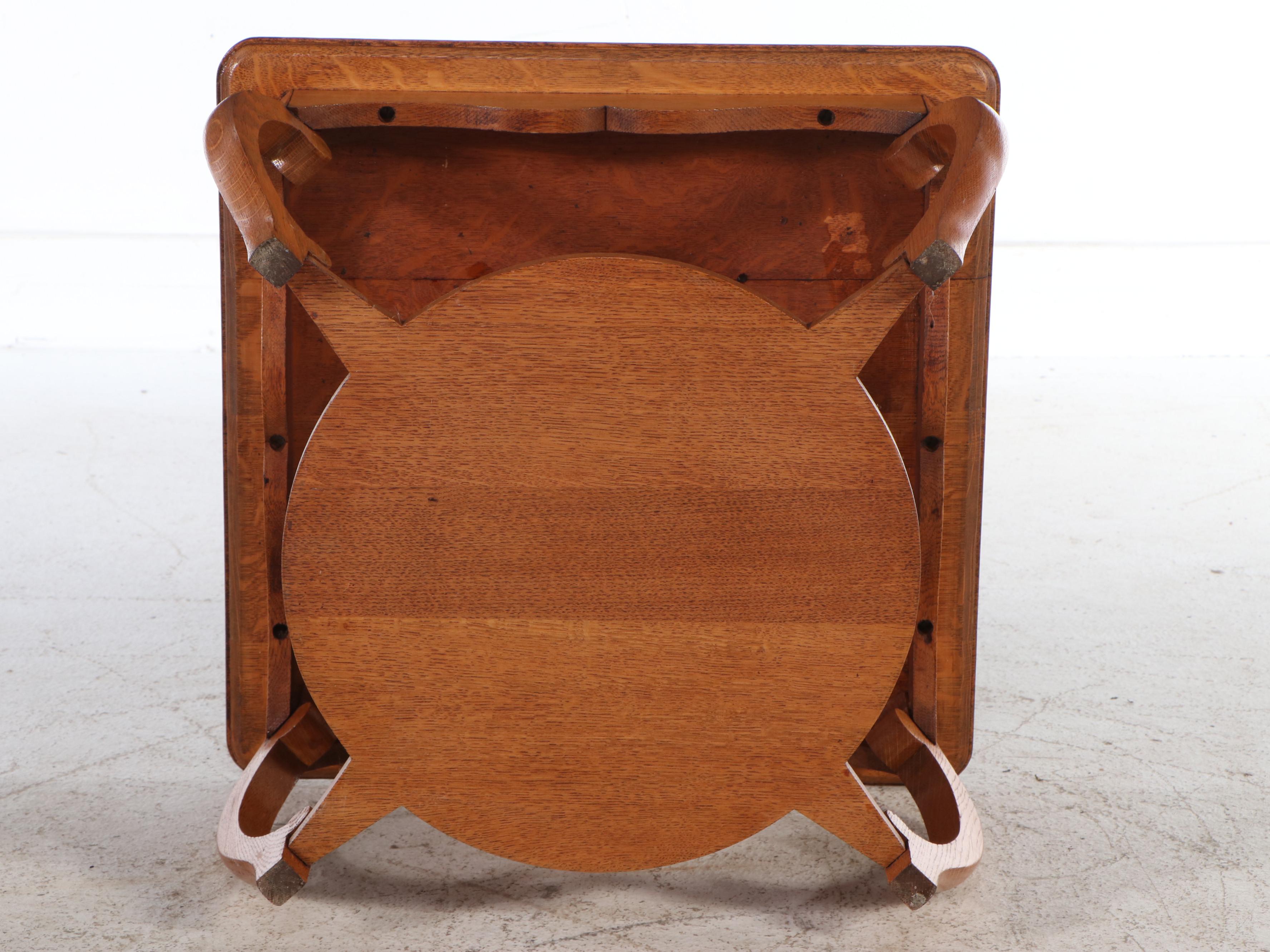 Art Deco Style Oak Two-Tier Hall Table, Early 20th Century