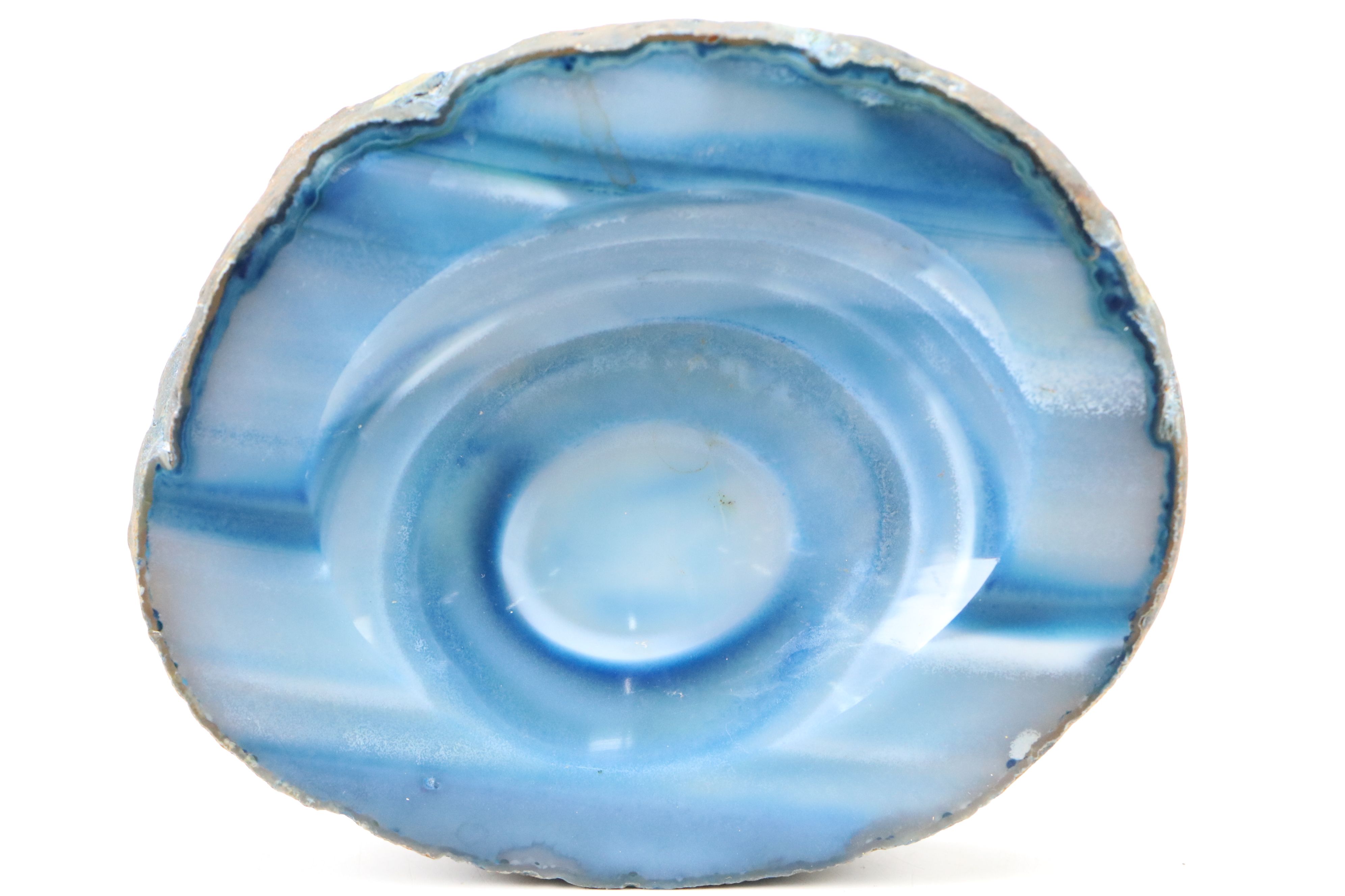 Polished Blue Agate Bowl