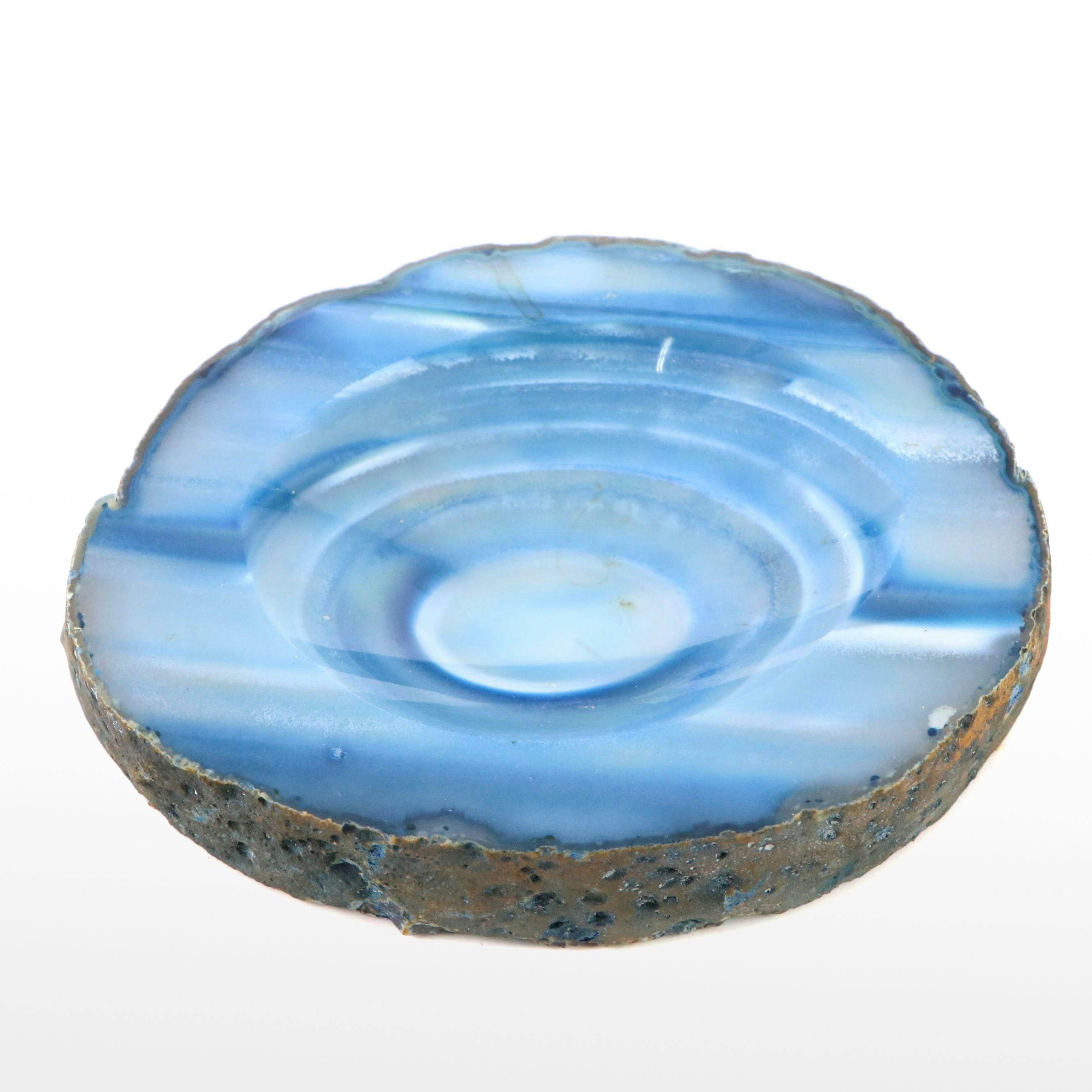 Polished Blue Agate Bowl