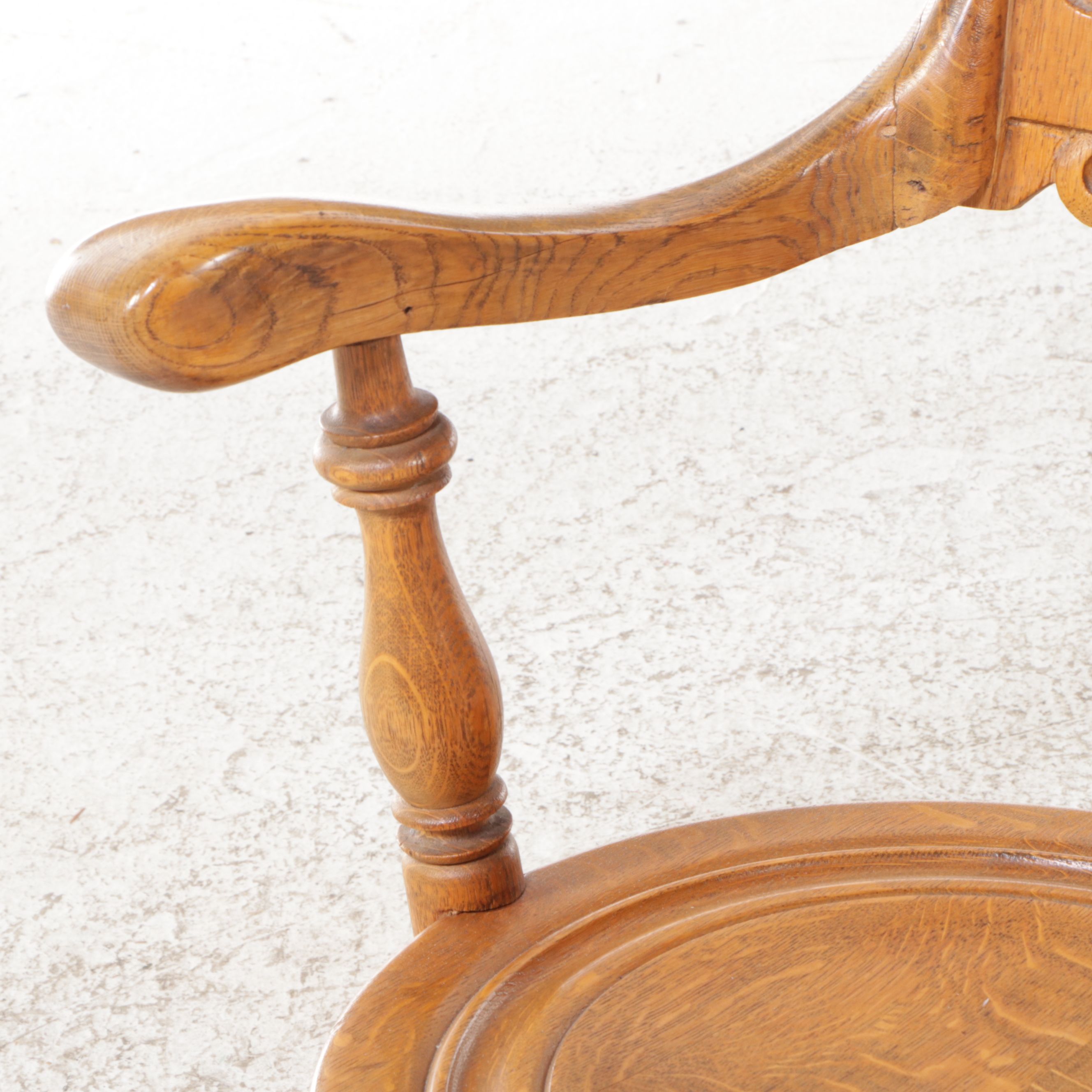 Black Forest Style Carved Oak Rocking Chair, Early 20th Century