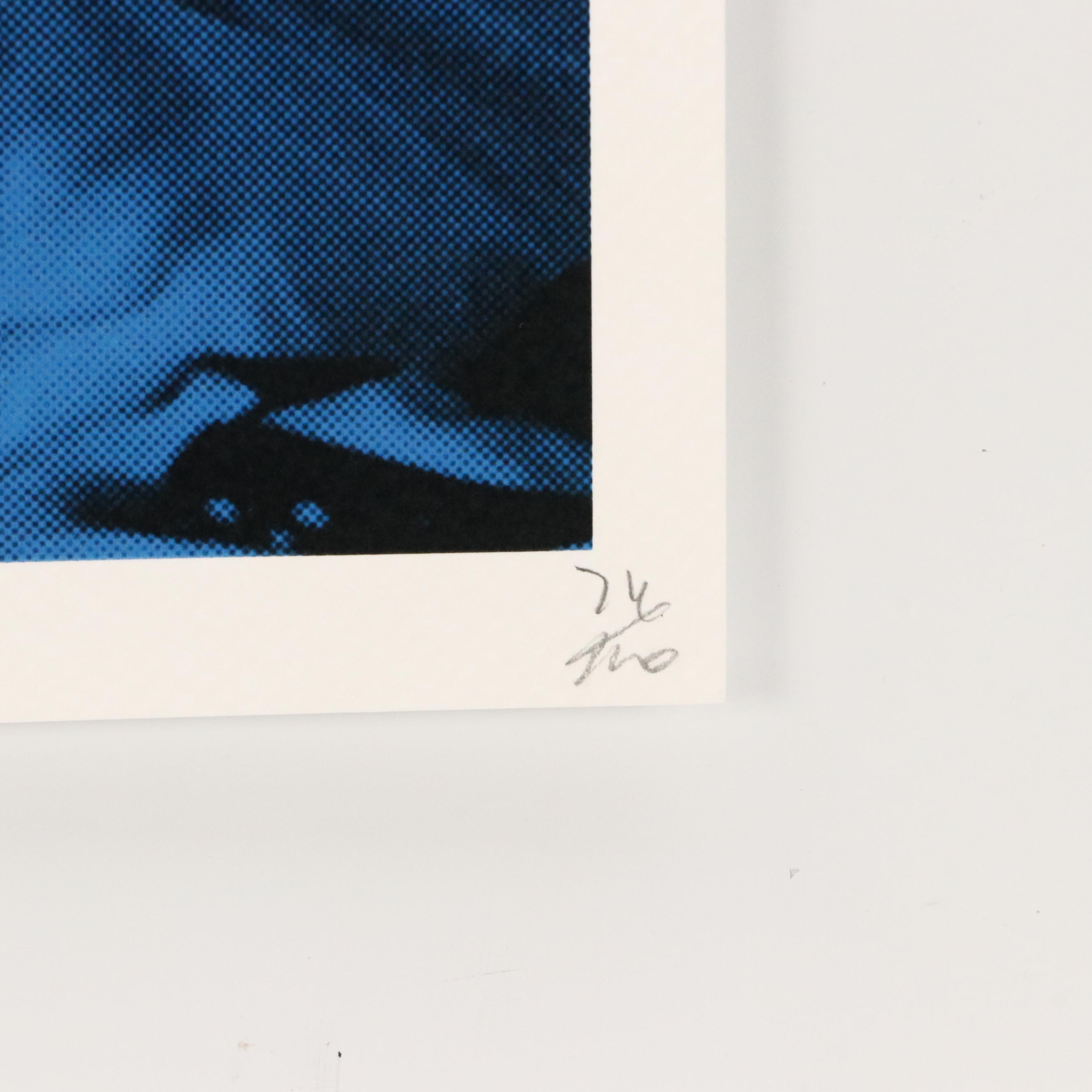 Death NYC Pop Art Digital Print of Woman with Murakami Flowers, 2024