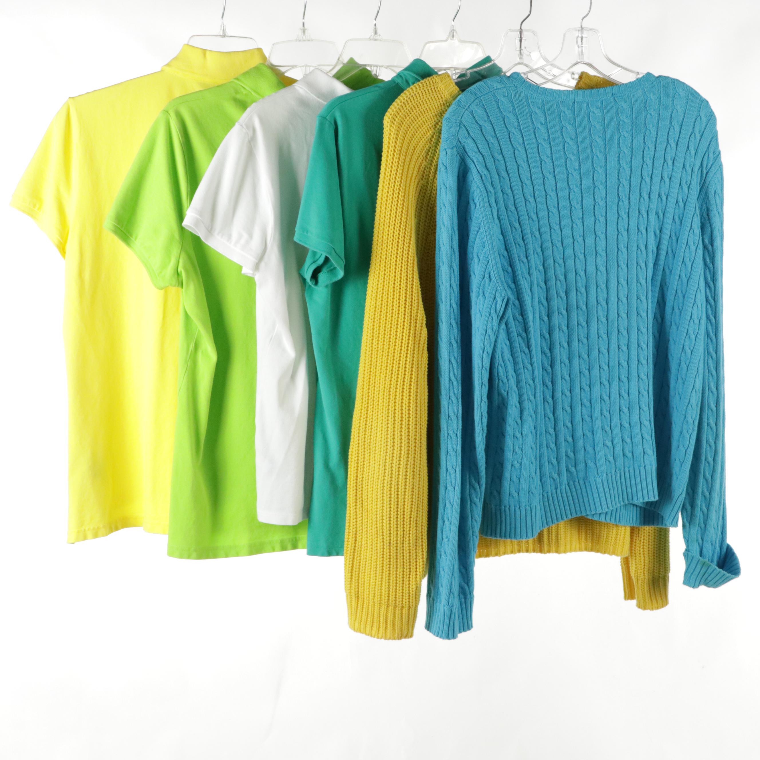 Lauren Ralph Lauren Polo Shirts with Blue Cable and Yellow Knit Sweaters