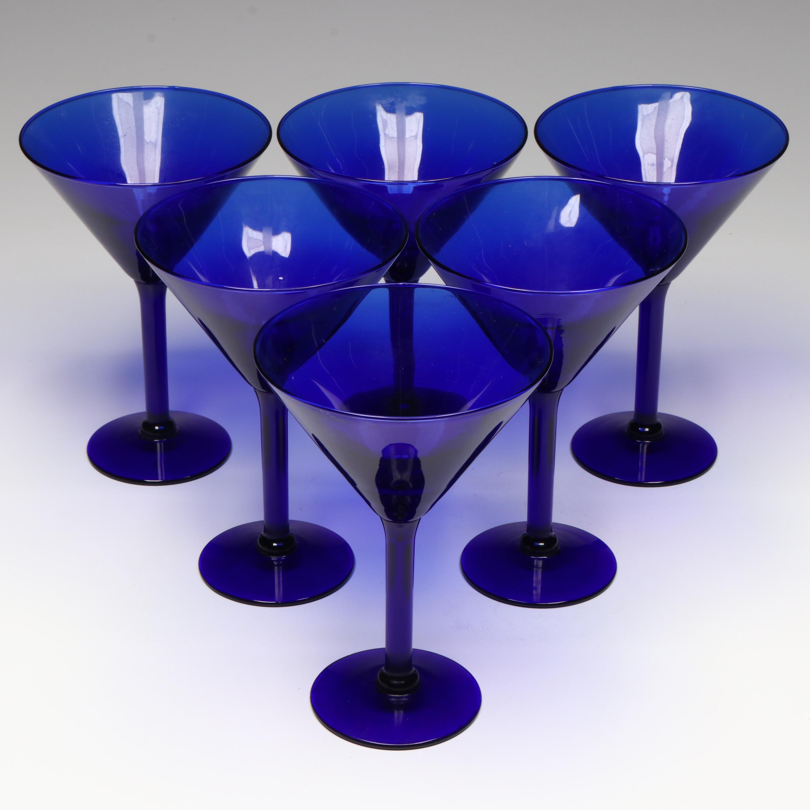 Cobalt Blue Martini Glasses