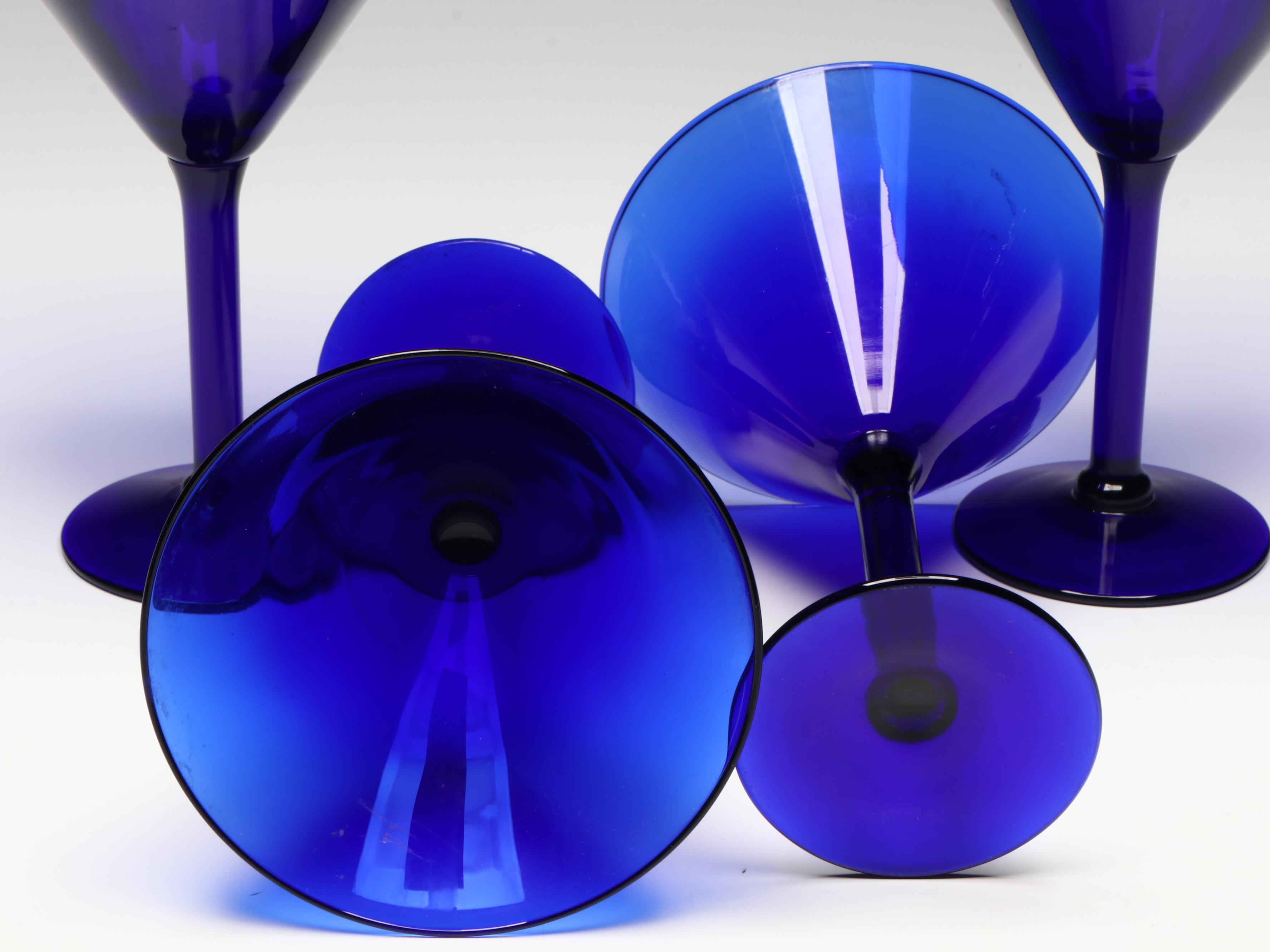 Cobalt Blue Martini Glasses