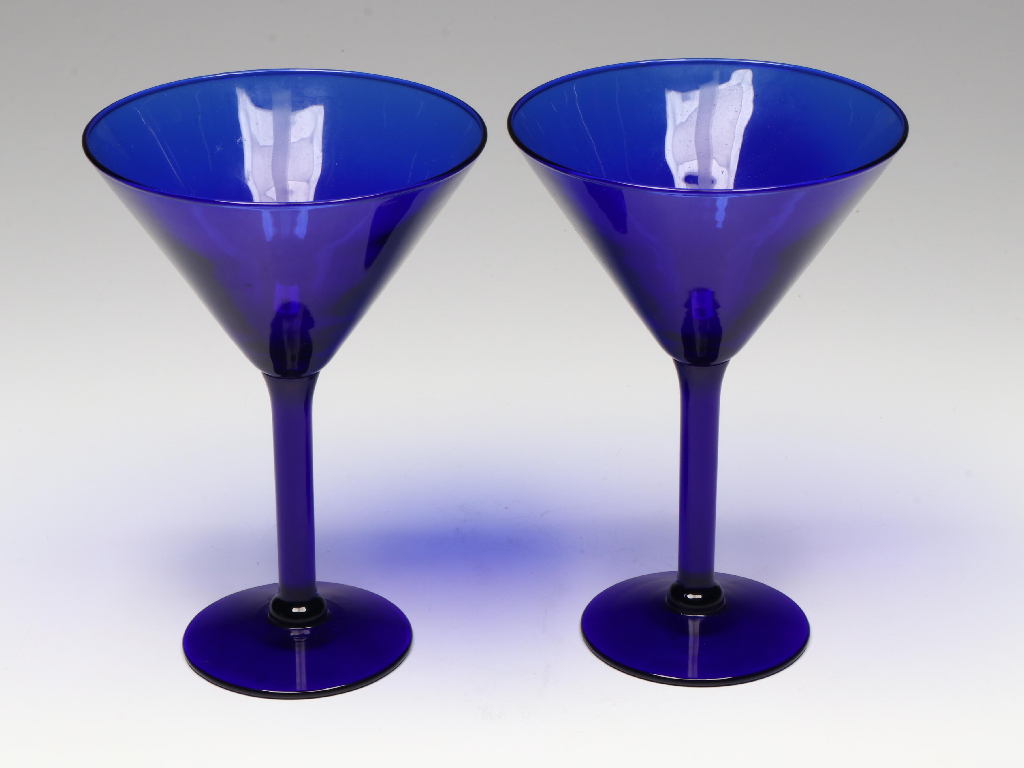 Cobalt Blue Martini Glasses