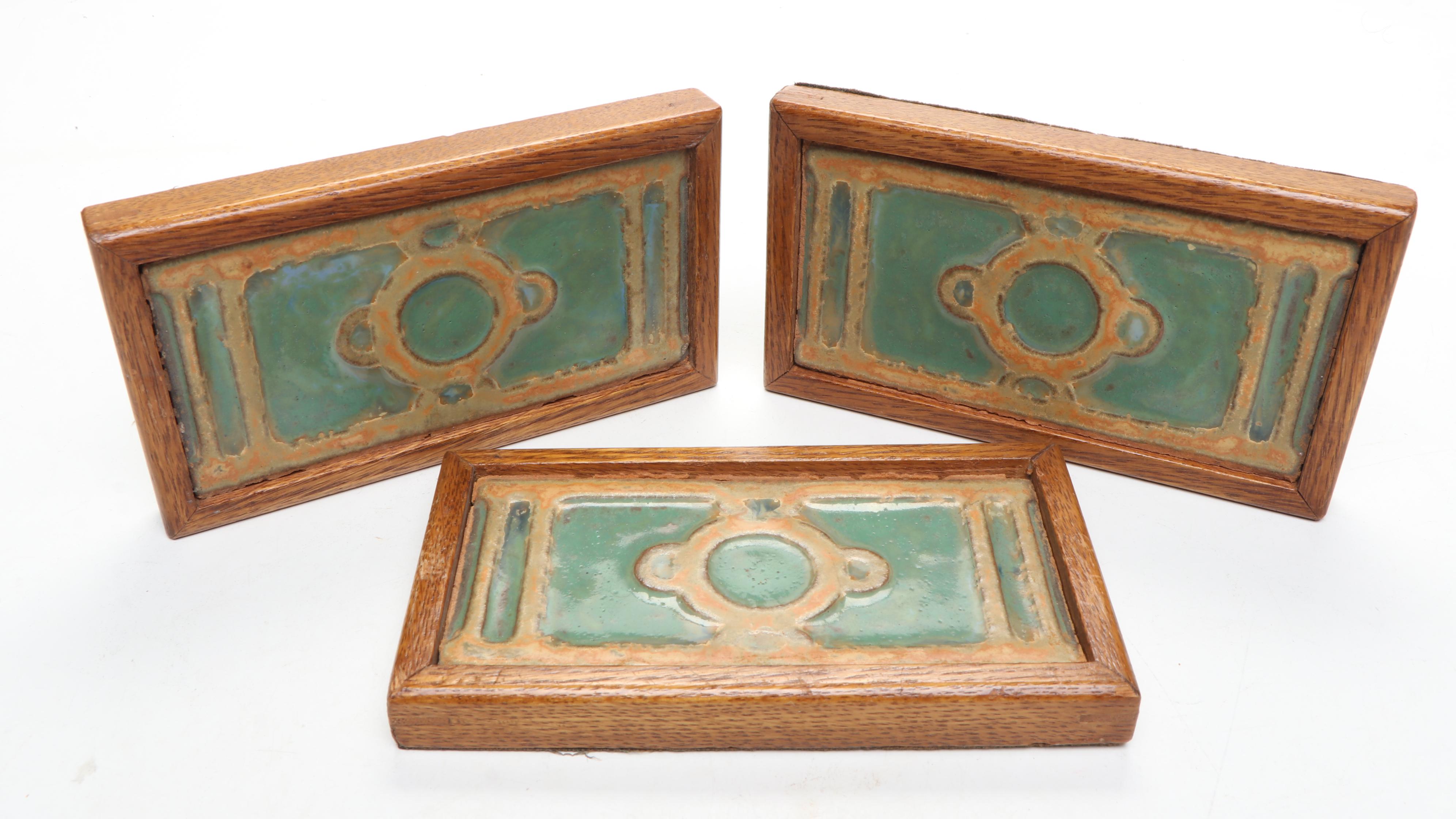 RumRill Art Deco Vase with Wood Framed Decorative Tiles