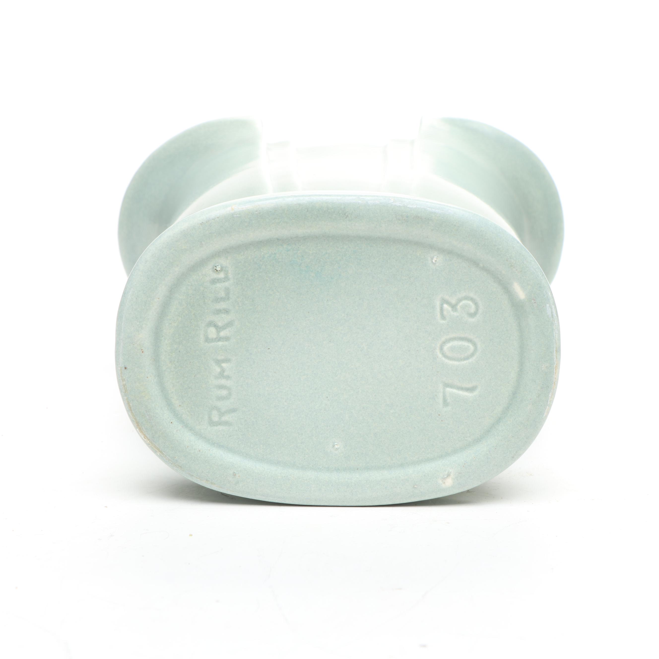 RumRill Art Deco Vase with Wood Framed Decorative Tiles