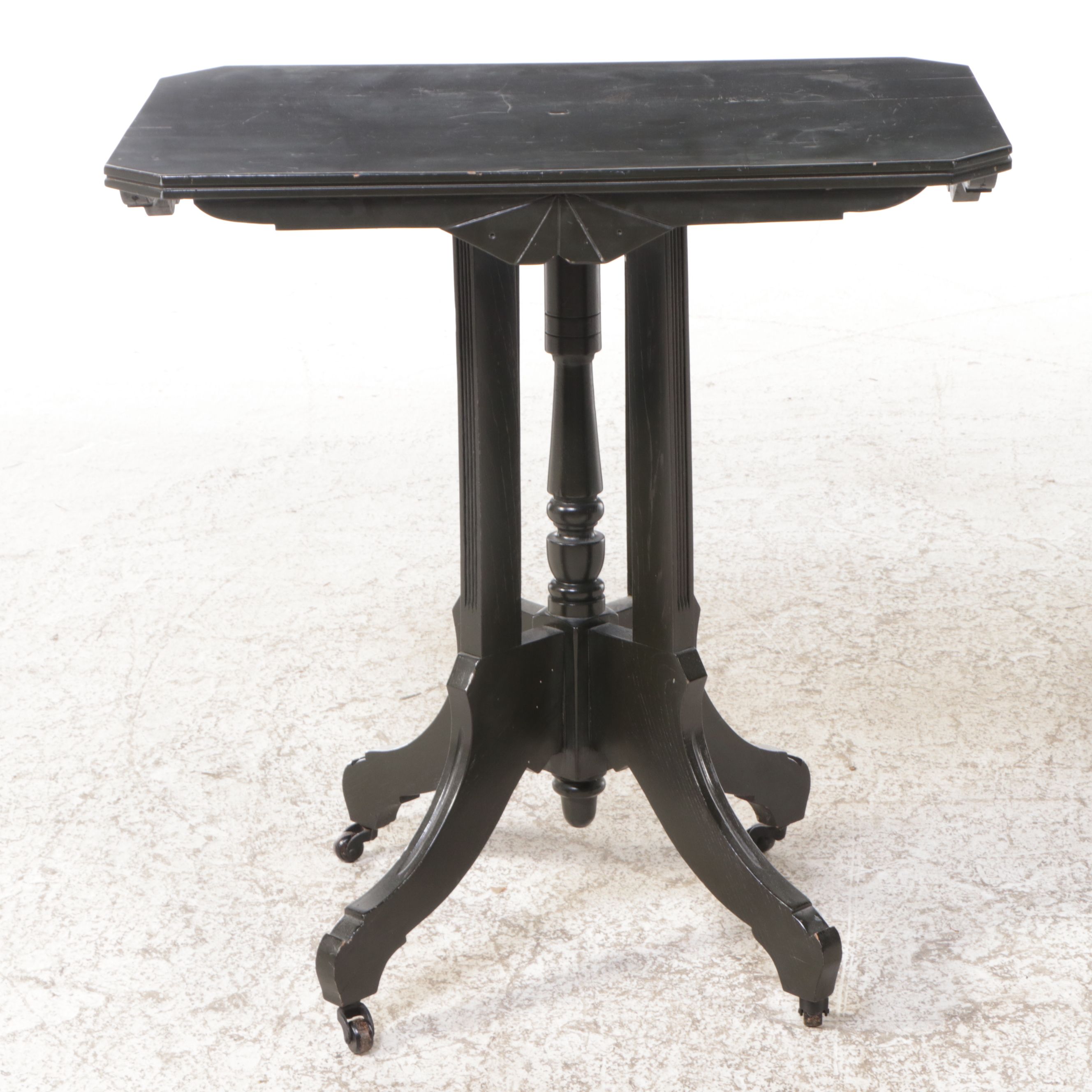 Eastlake Black Painted Wood Side Table
