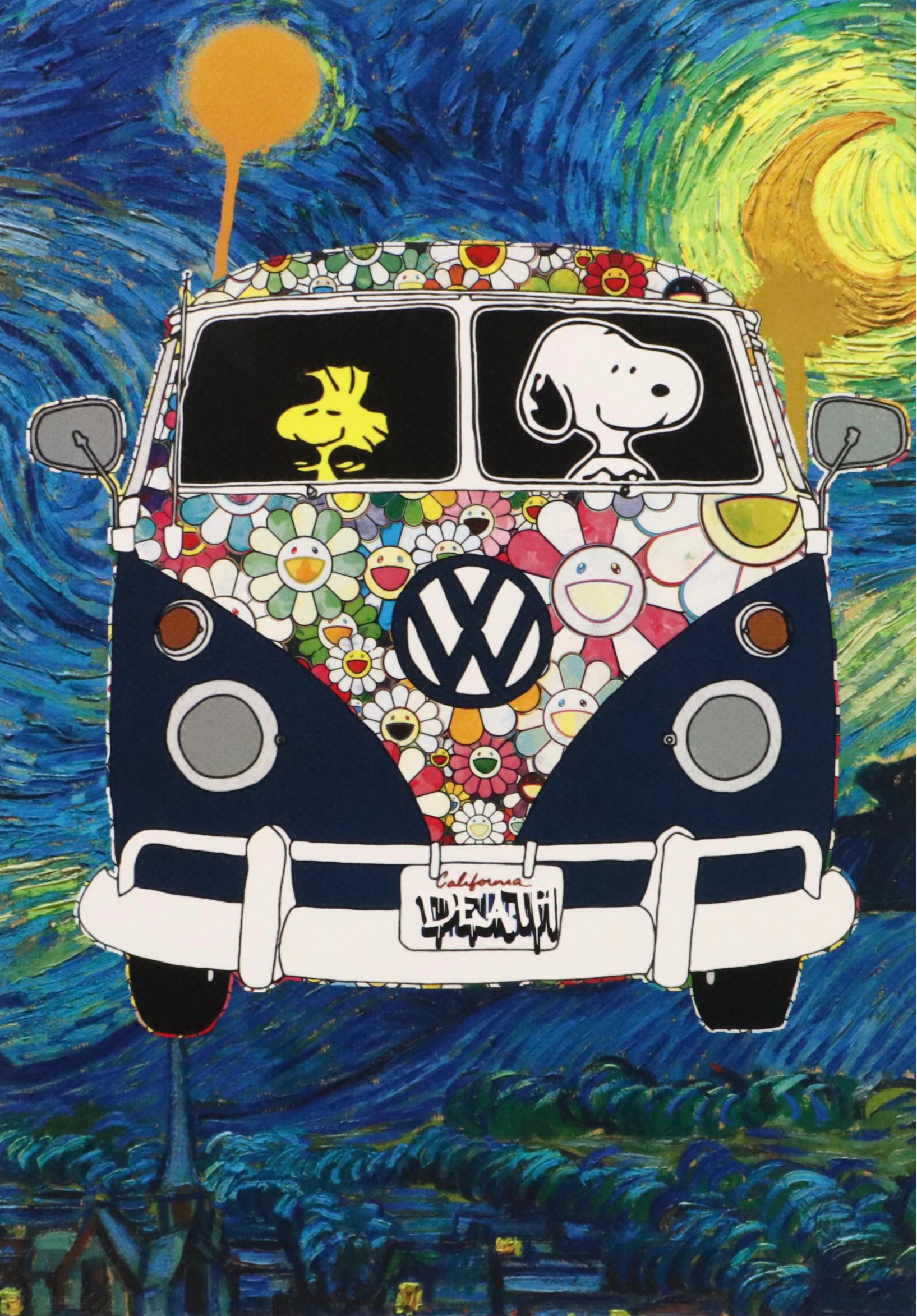 Death NYC Pop Art Digital Print with Snoopy x Murakami x Van Gogh, 2025