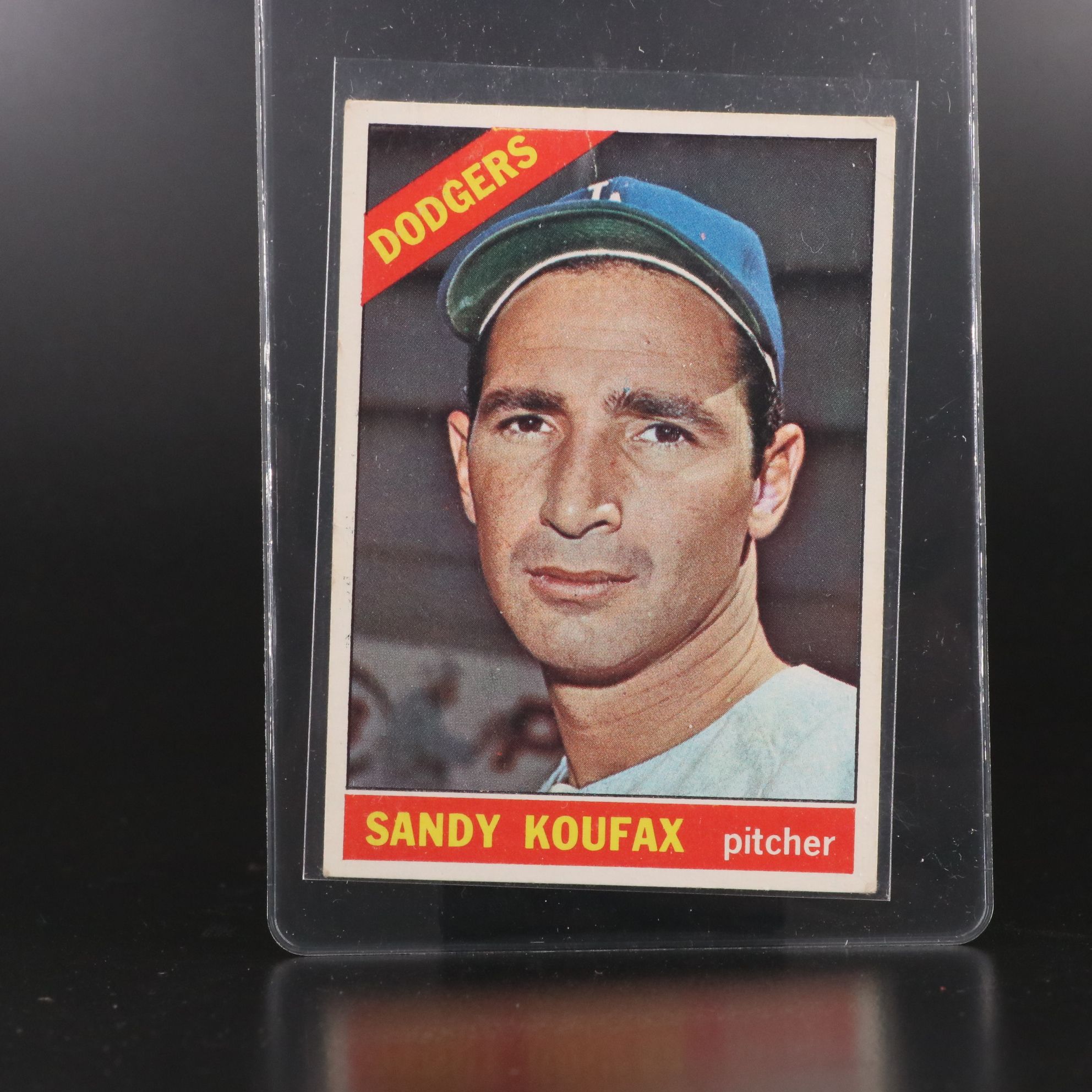 1966 Topps Sandy Koufax Baseball Card with 1964 Topps Coin