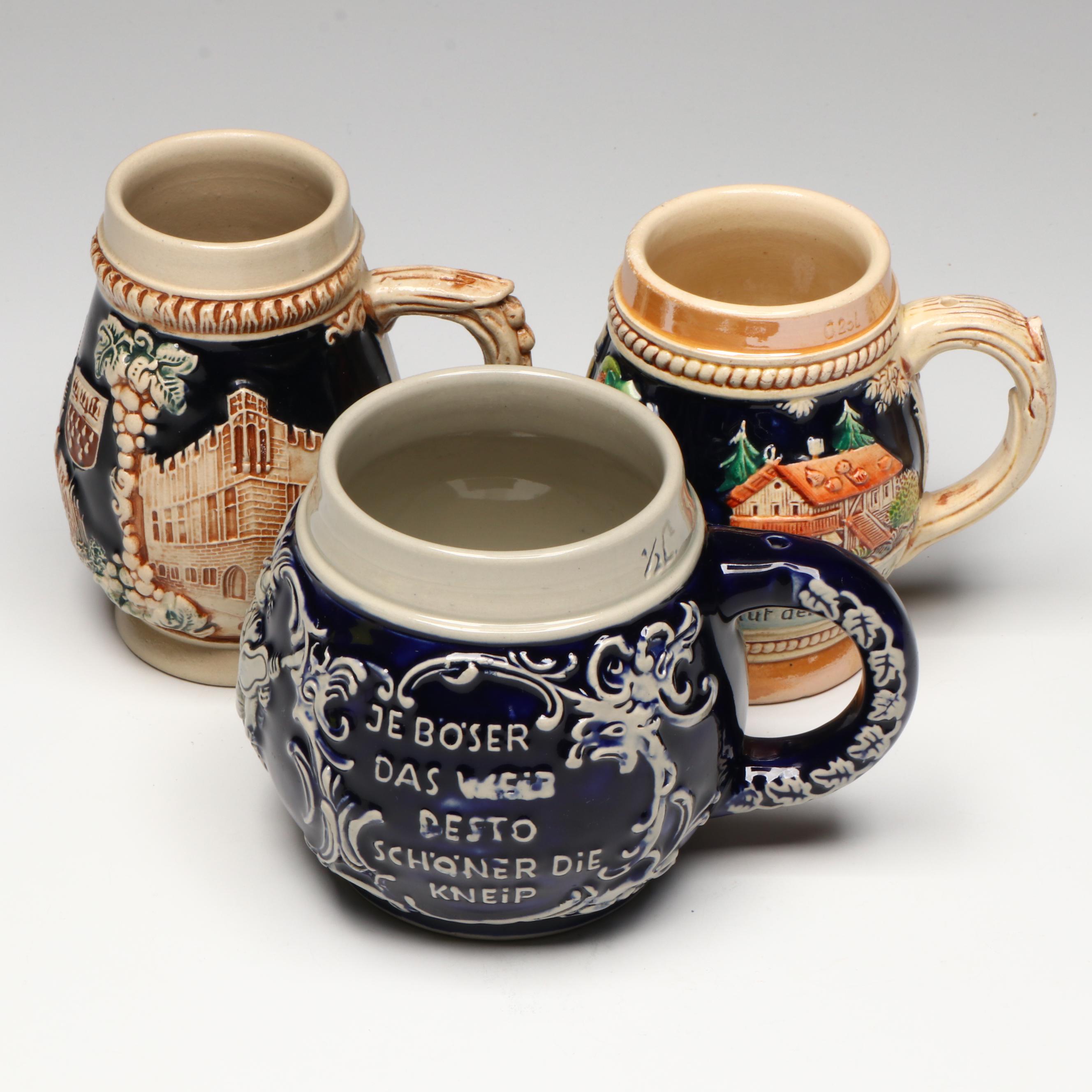 German Ceramic Beer Steins
