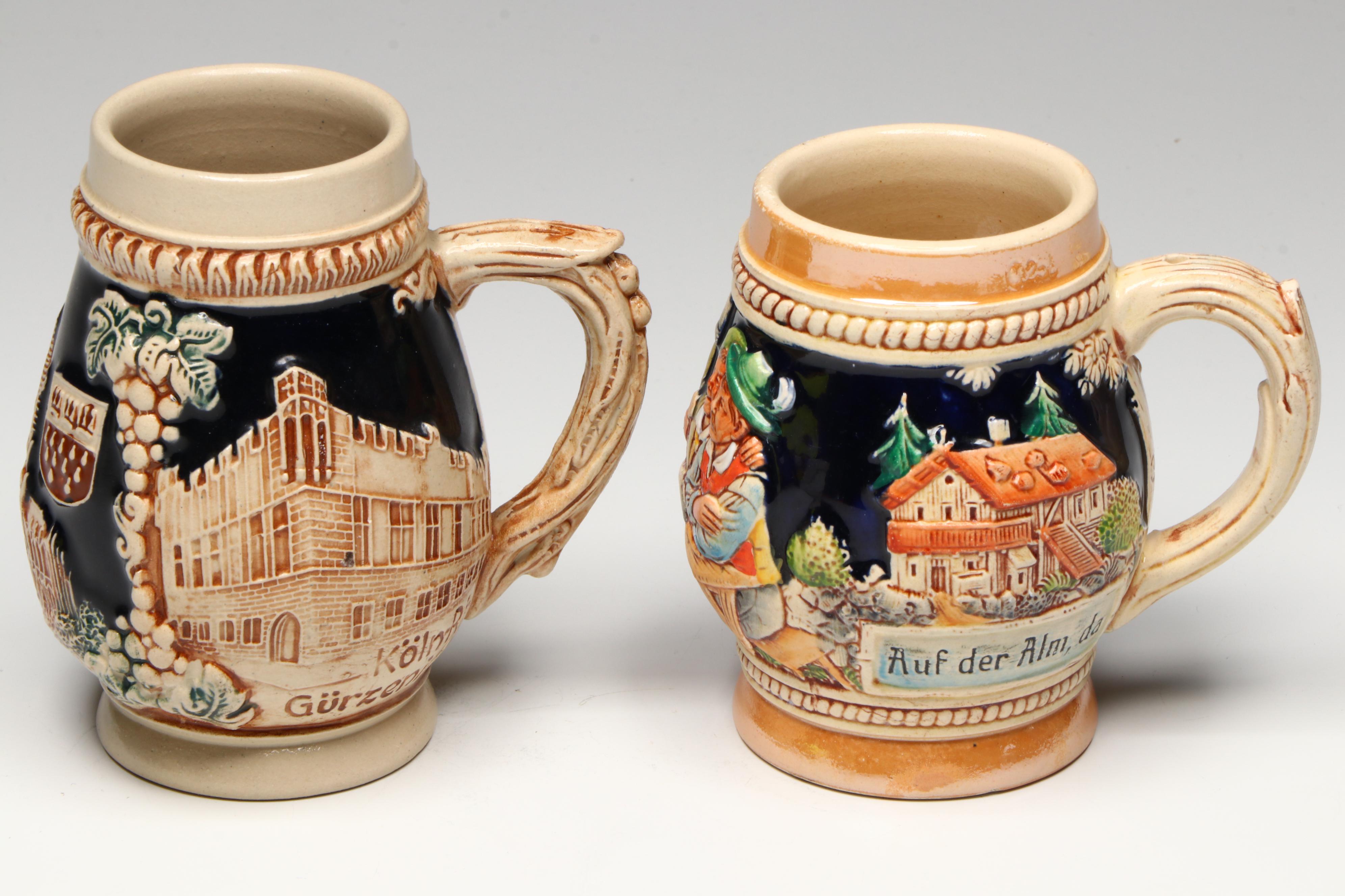 German Ceramic Beer Steins