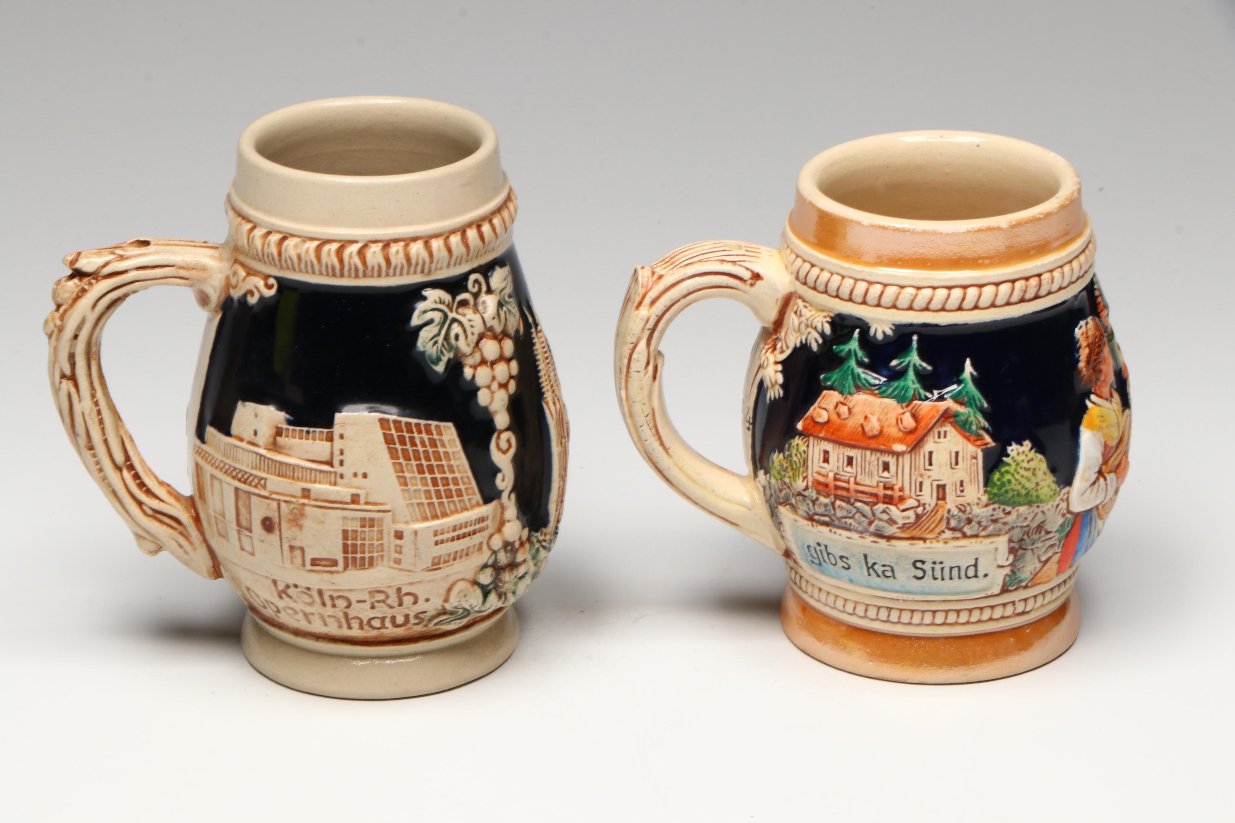German Ceramic Beer Steins
