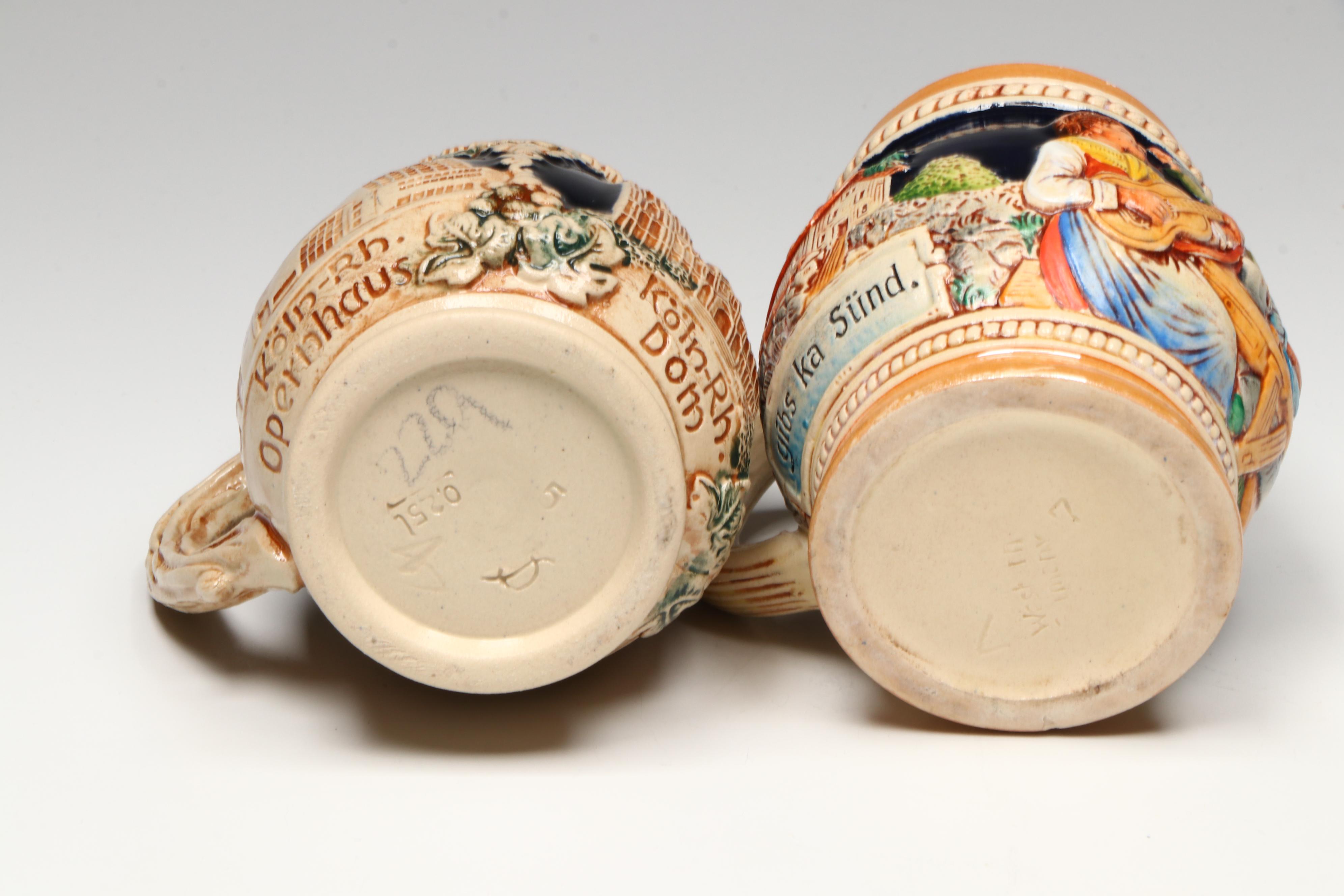 German Ceramic Beer Steins