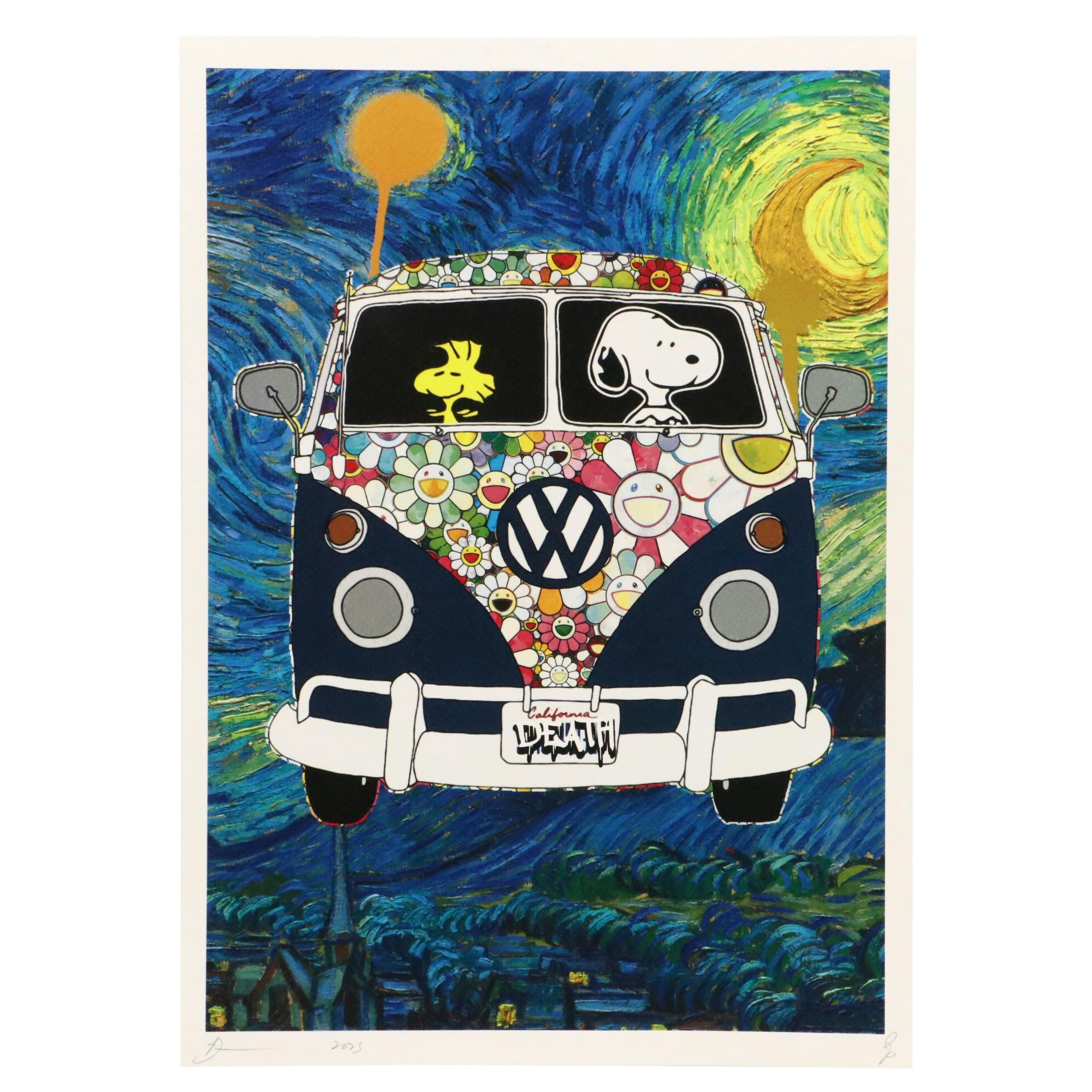 Death NYC Pop Art Digital Print with Snoopy x Murakami x Van Gogh, 2025