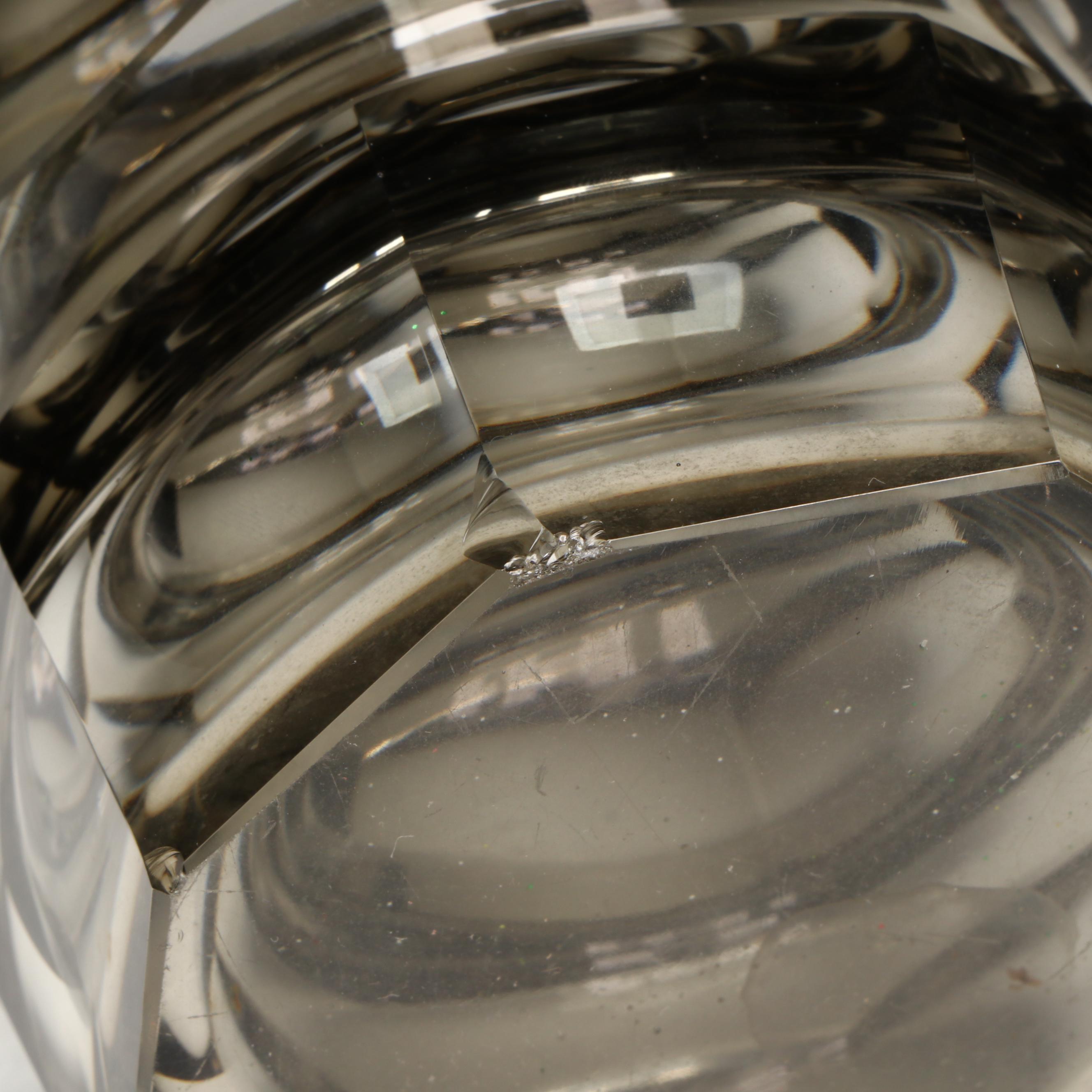 Josef Hoffman for Moser Smokey Glass Machine Age Geometric Vase, ca. 1930s