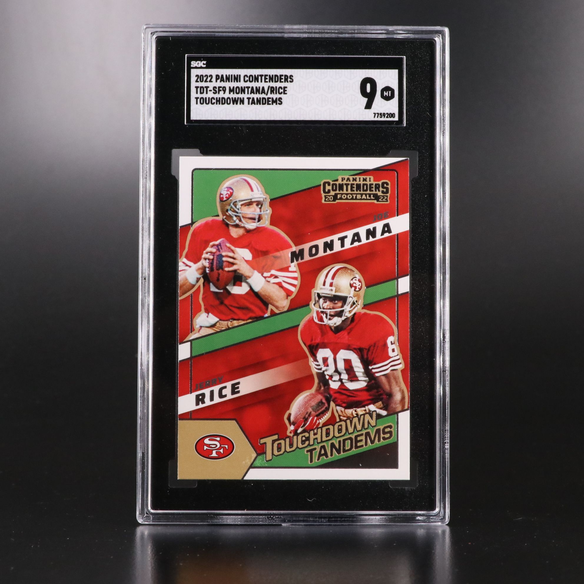 Joe Montana and Jerry Rice SGC Graded San Francisco 49ers Football Cards