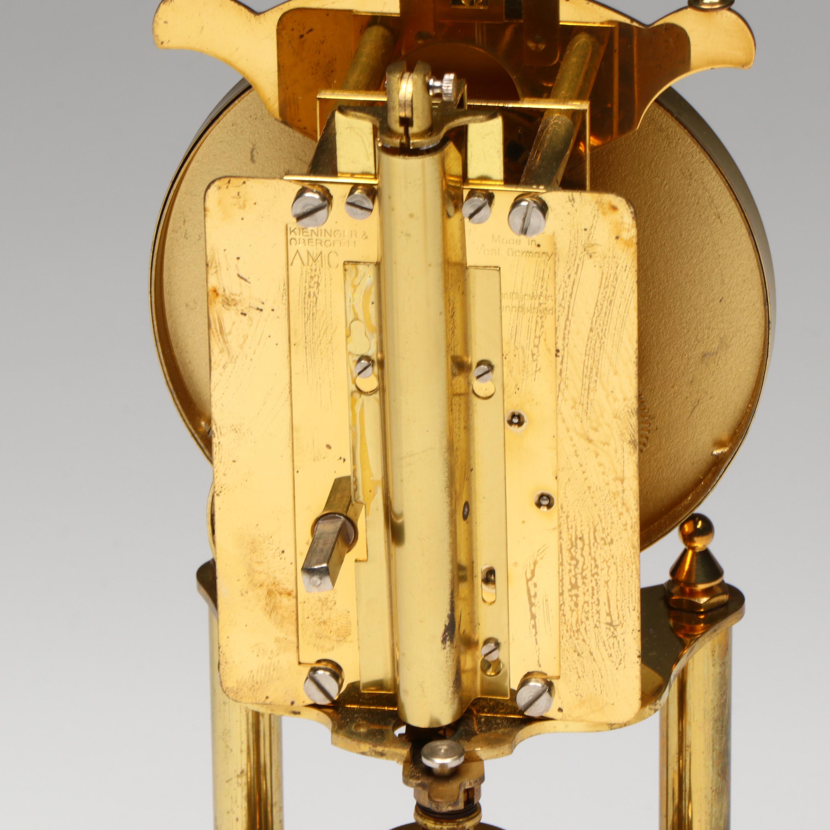 Kundo Floral Front Winding Anniversary Clock, Mid to Late 20th Century