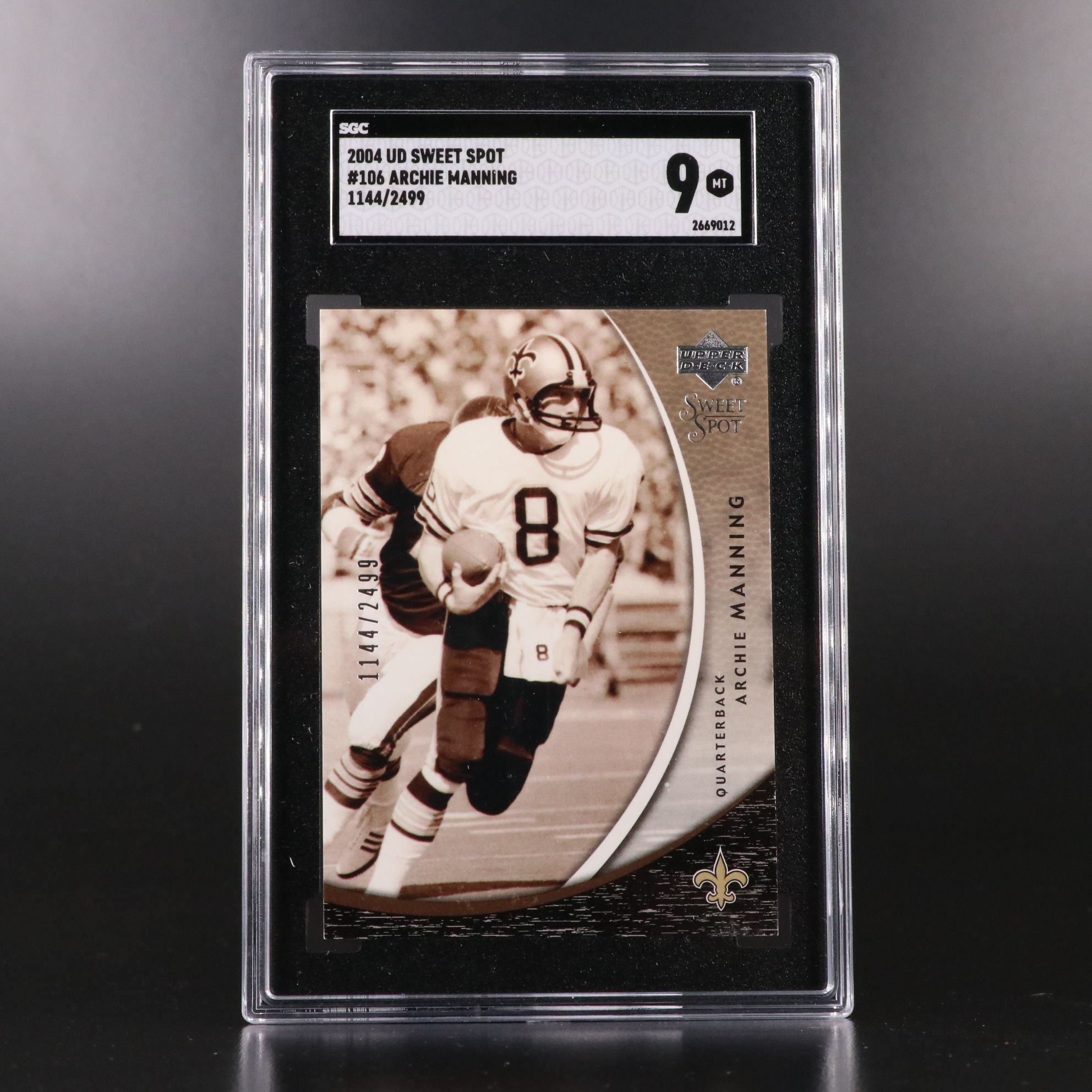 Peyton, Archie, Eli, and Arch Manning SGC Graded Football Cards