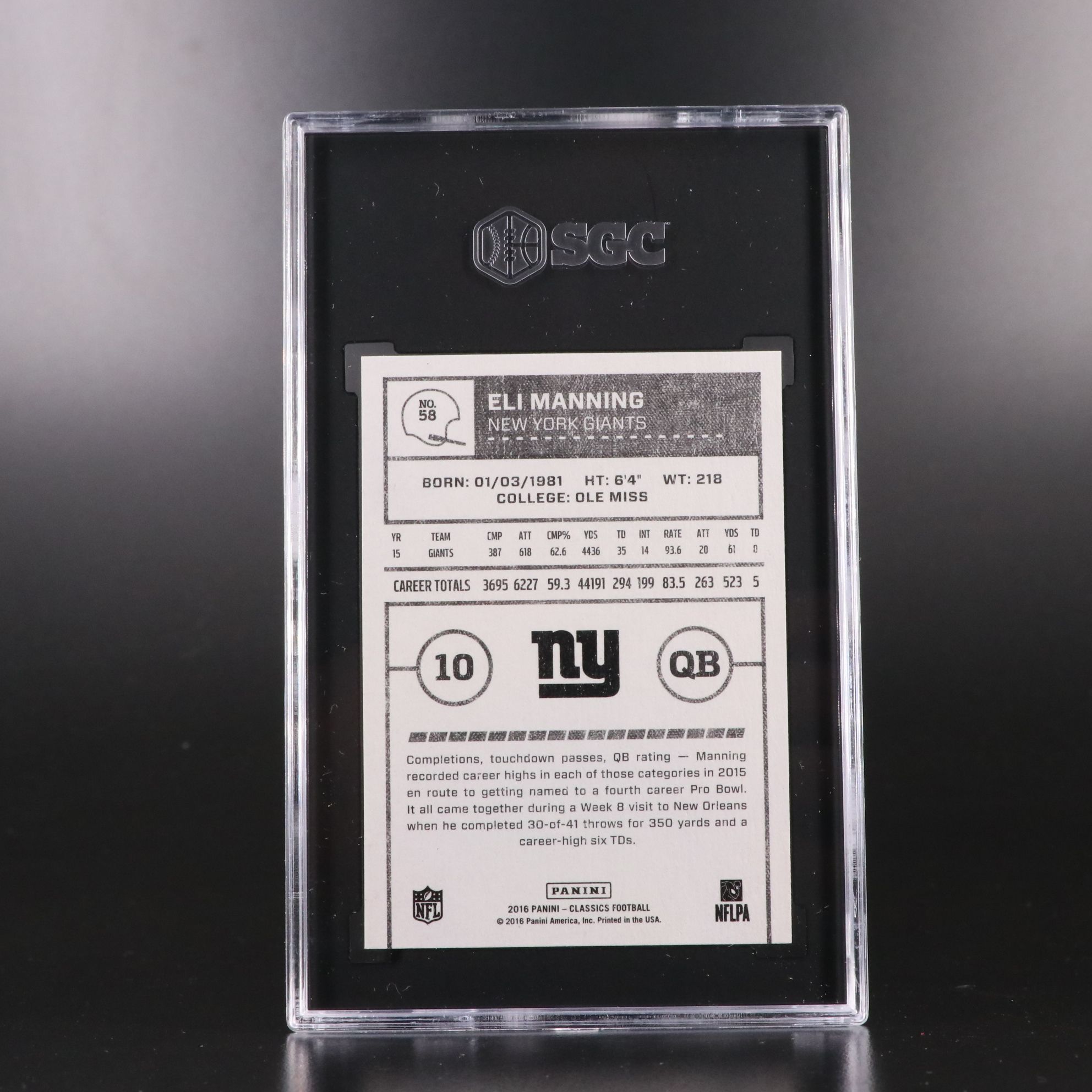 Peyton, Archie, Eli, and Arch Manning SGC Graded Football Cards