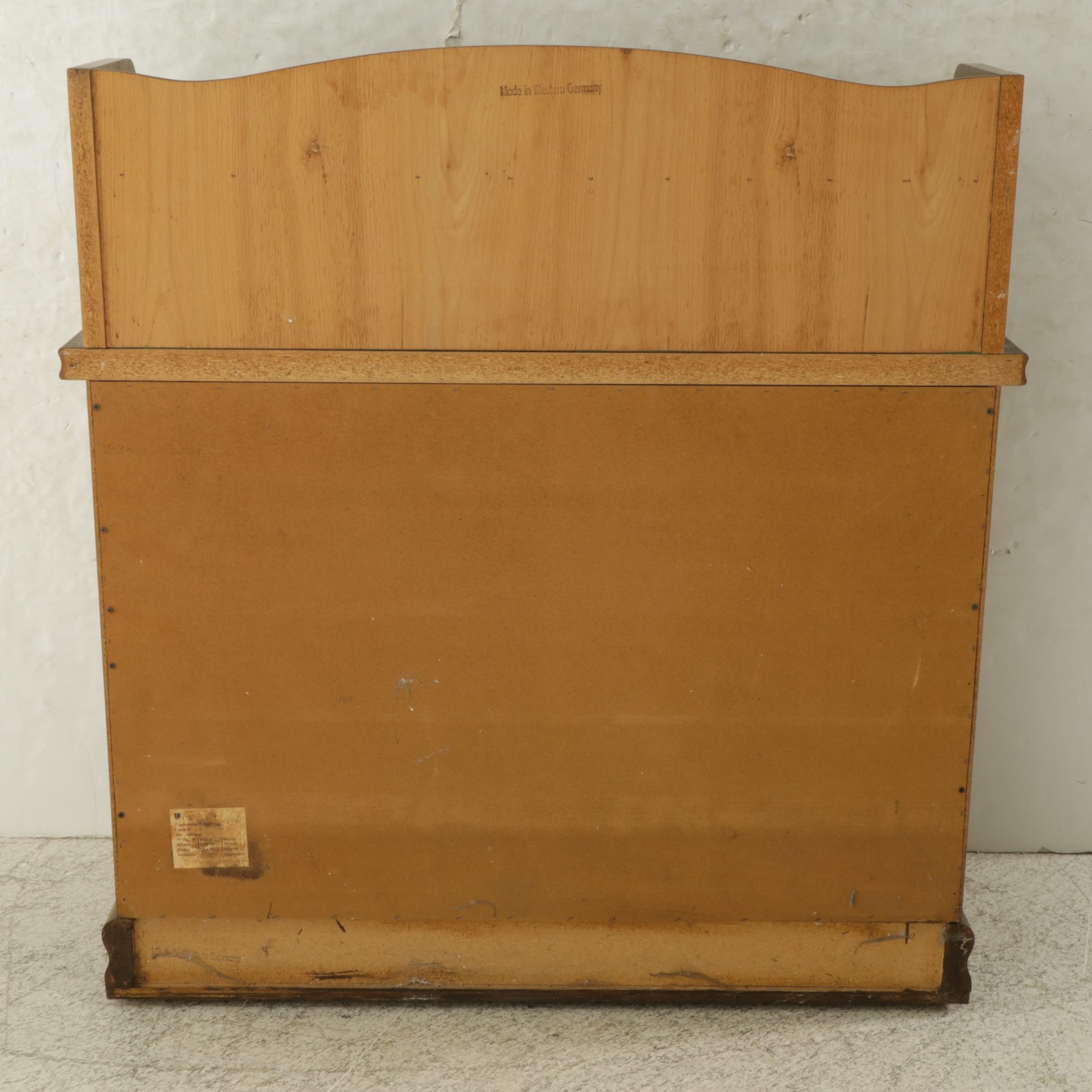 West German Oak Finished Cabinet and Shelf, Late 20th Century