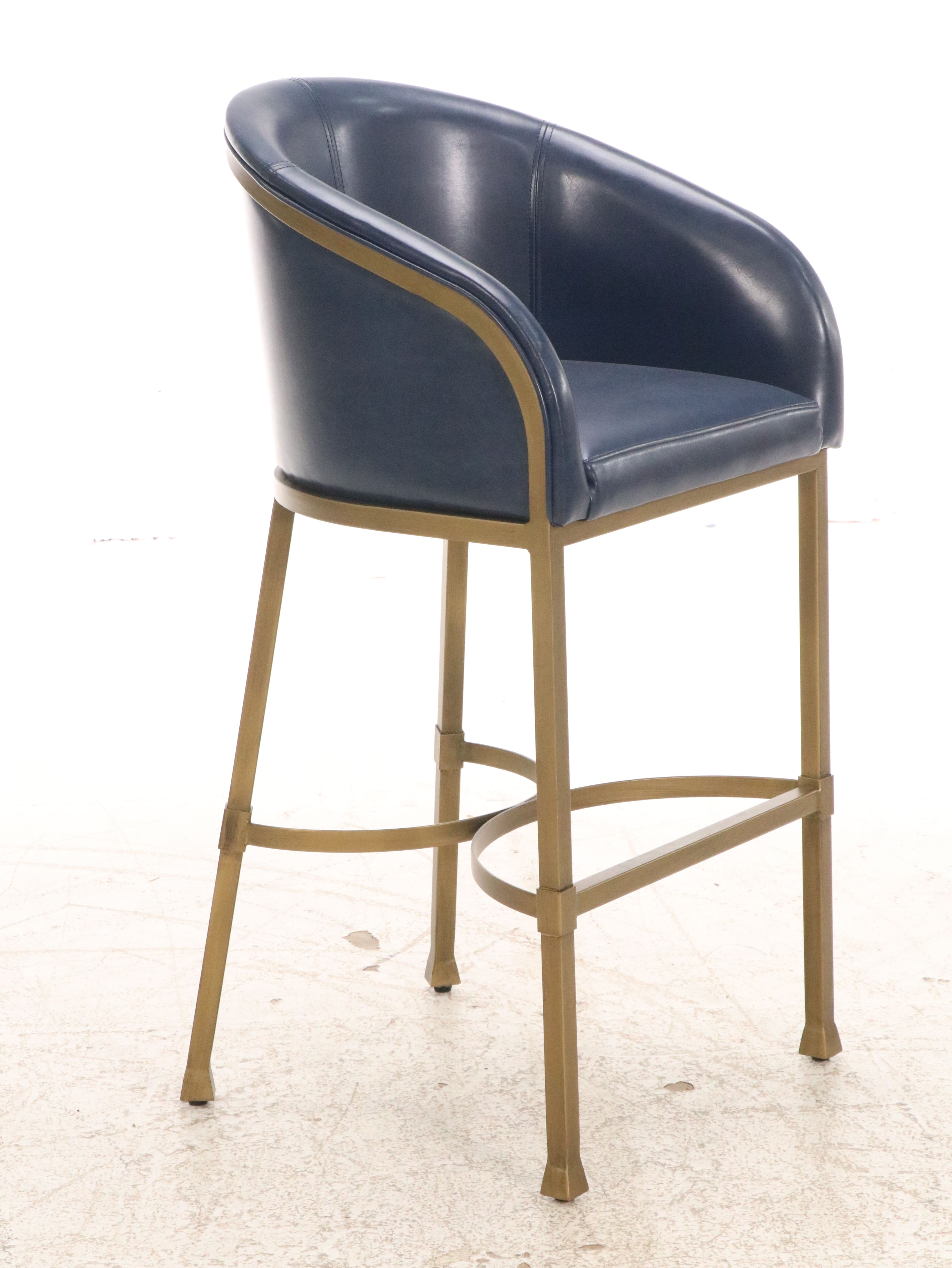 Set of Four Frontgate Modern Low Back "Sloan" Barstools