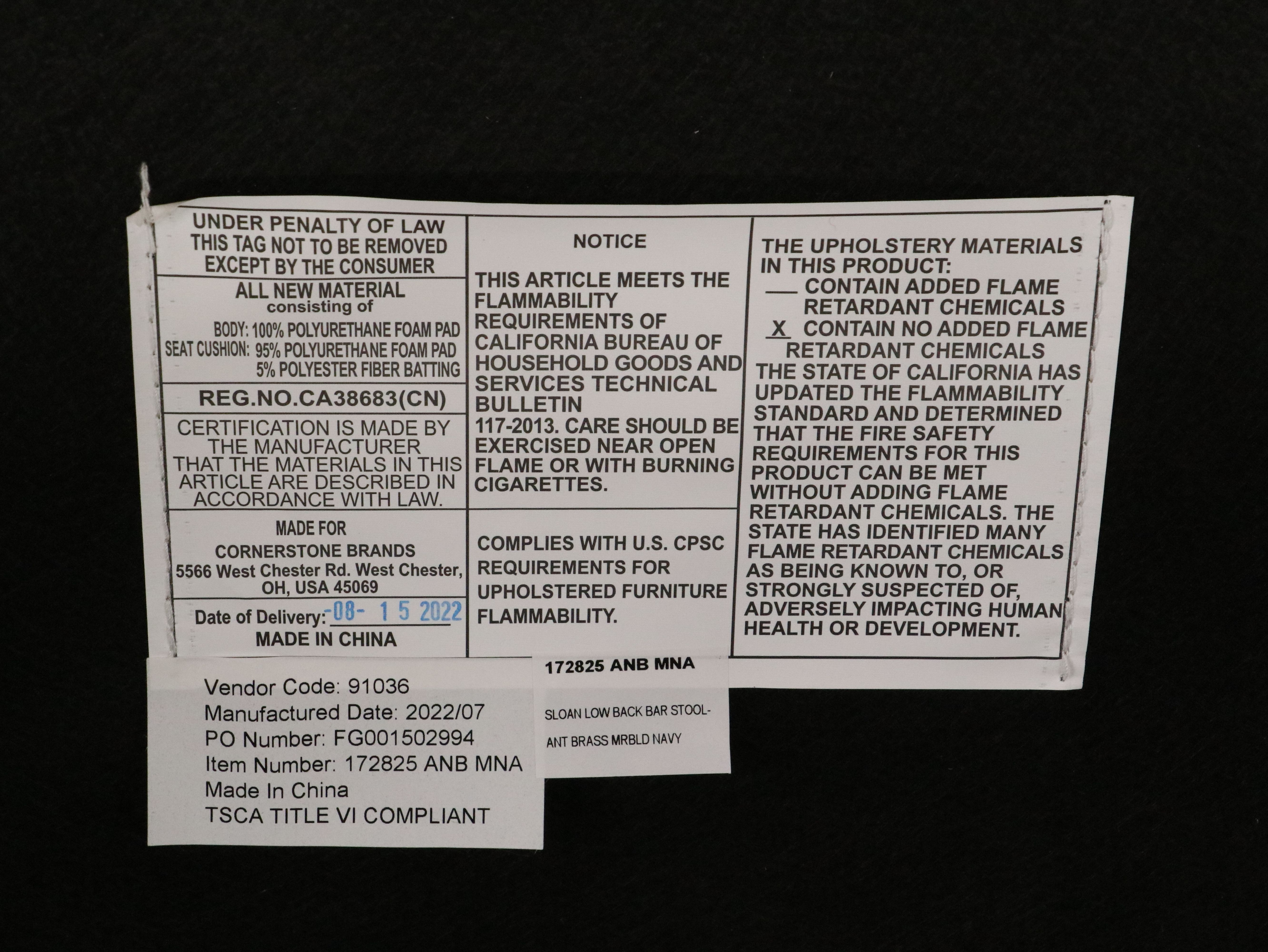 Set of Four Frontgate Modern Low Back "Sloan" Barstools