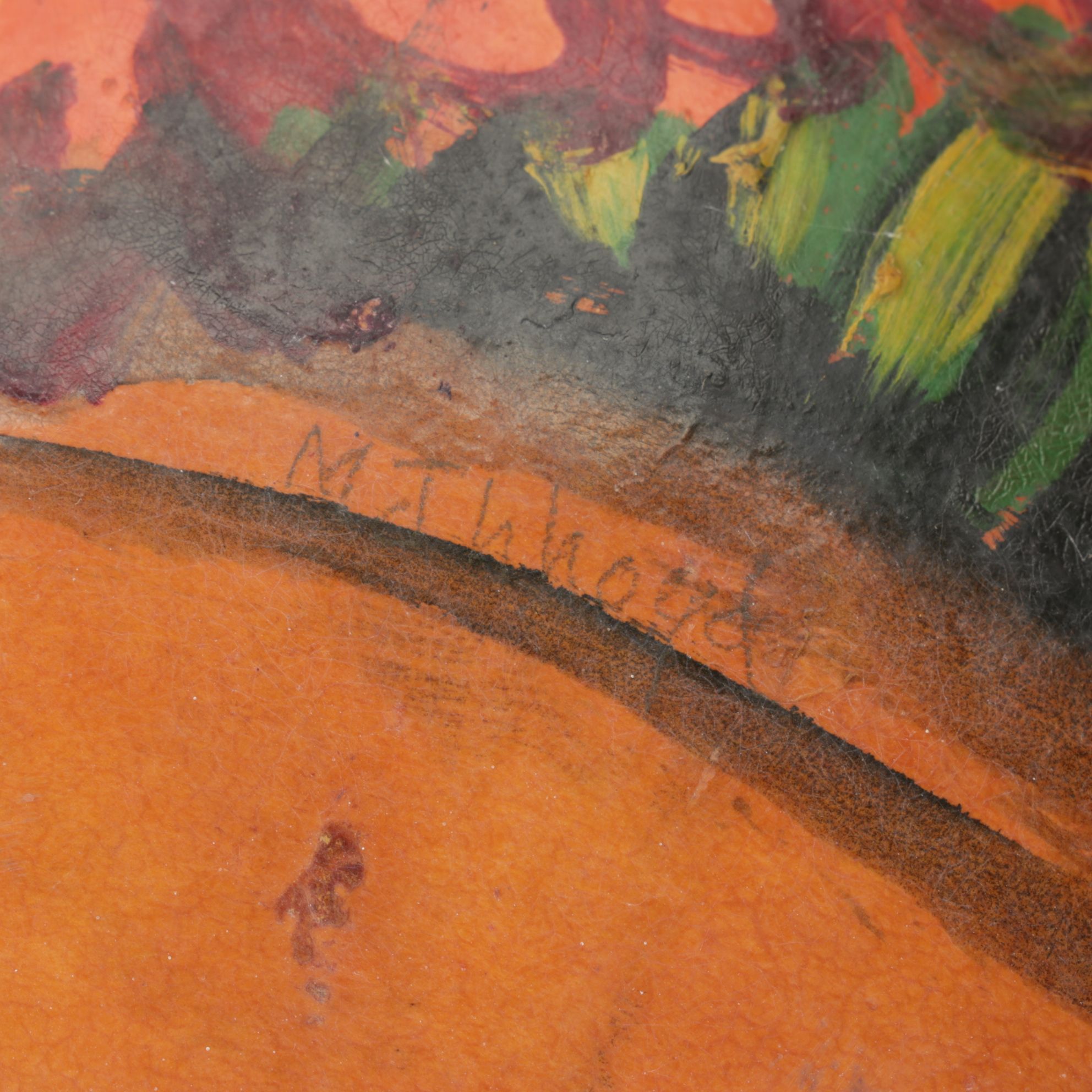 Hand-Painted Mexican Gourd Vase